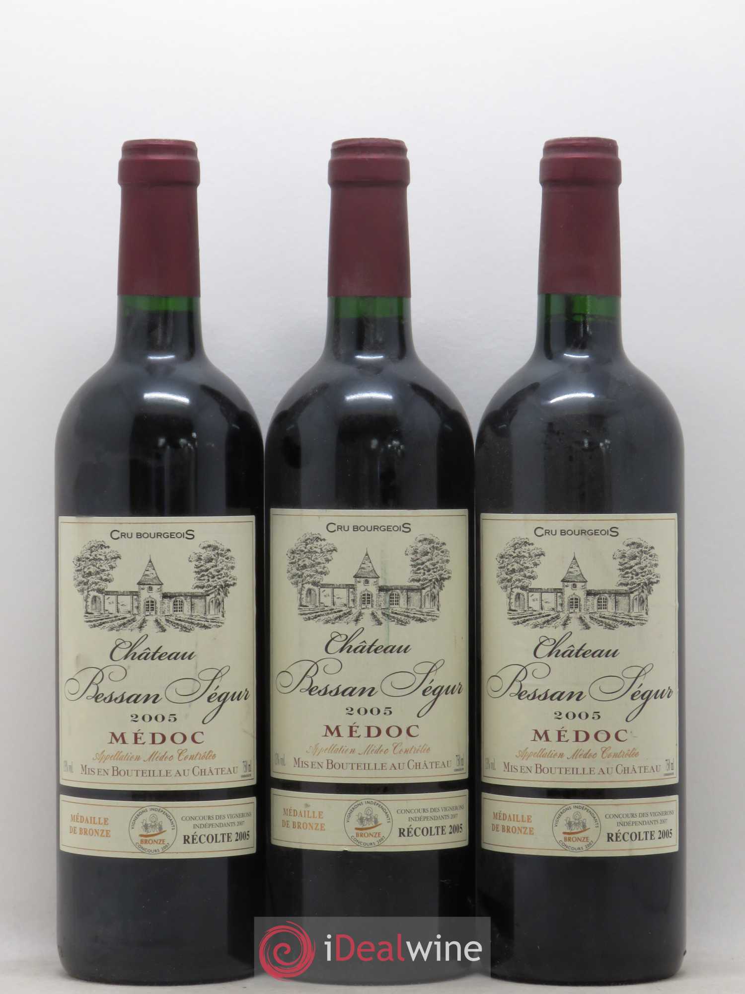 Médoc Château Béssan Ségur (sans prix de réserve) 2005 - Posten von 3 Flaschen - 0