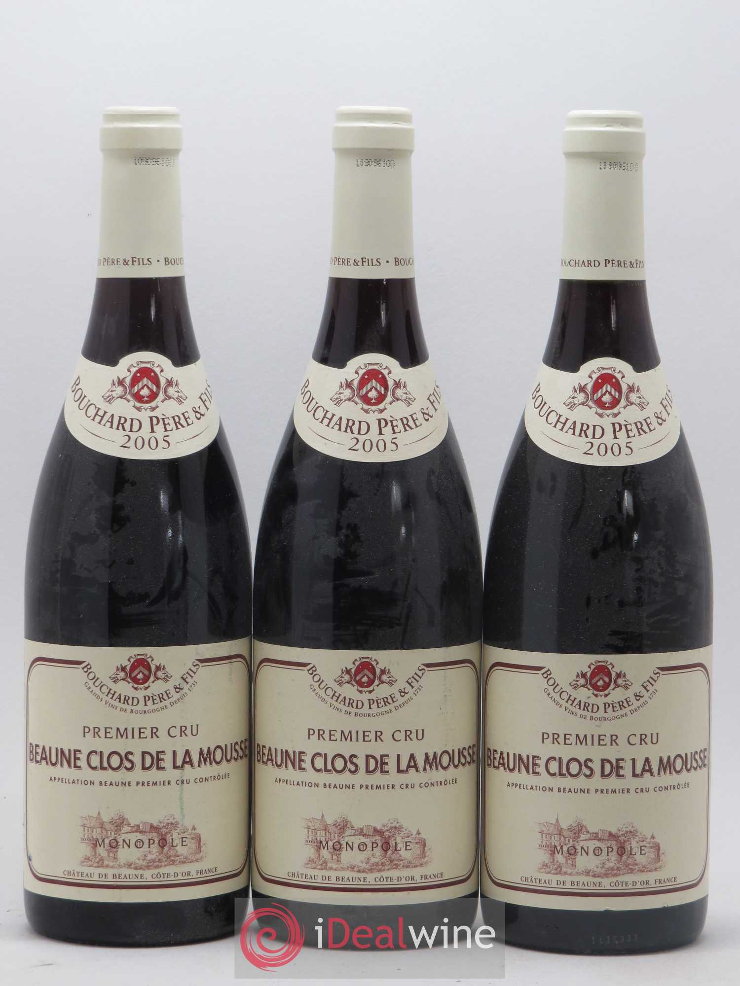 Beaune 1er Cru Clos de la Mousse Bouchard Père & Fils 2005 - Lot de 3 bouteilles - 0