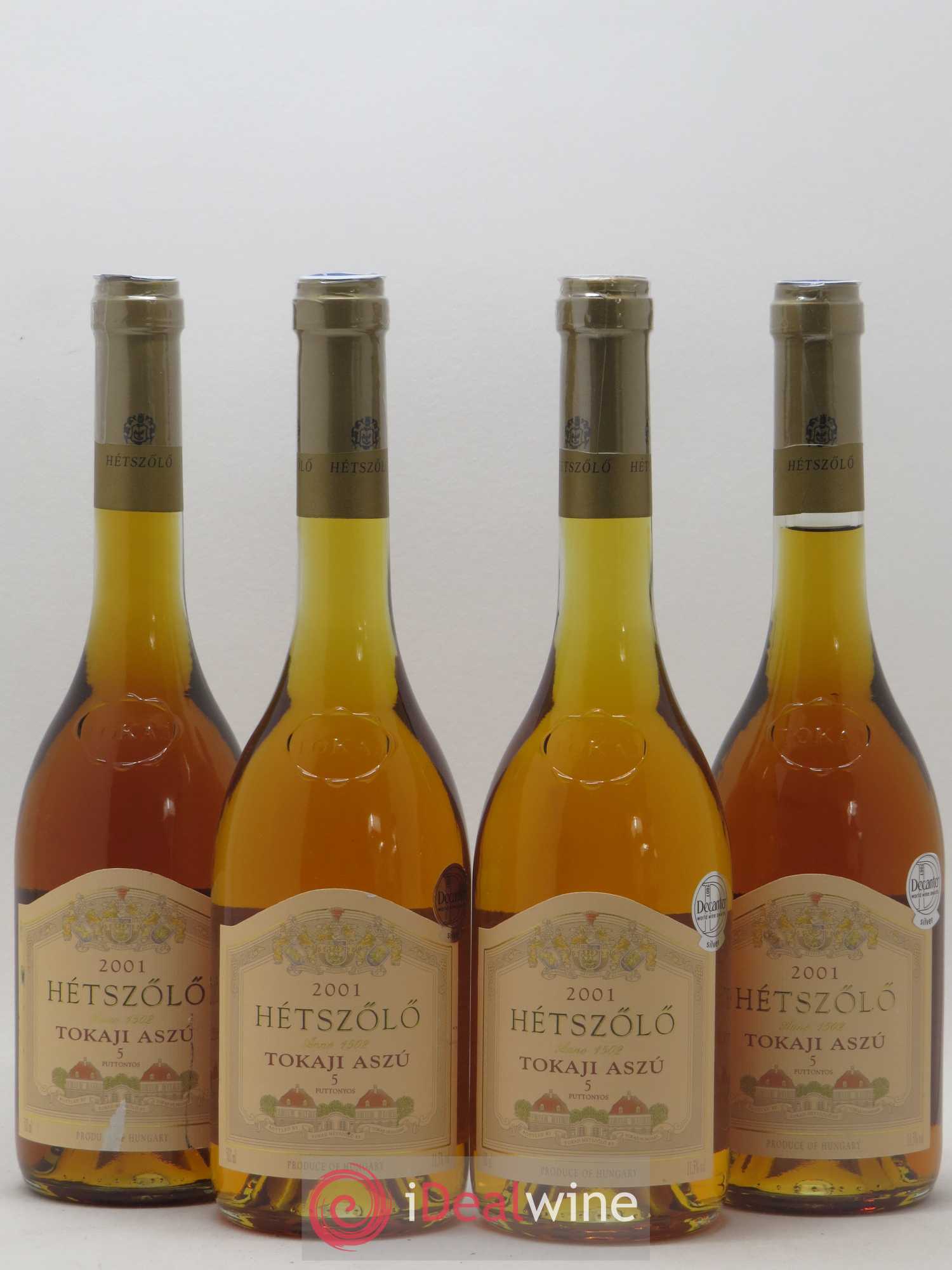 Tokaji Aszu 5 Puttonyos Hetszolo 50cl 2001 - Lotto di 4 bottiglie - 0
