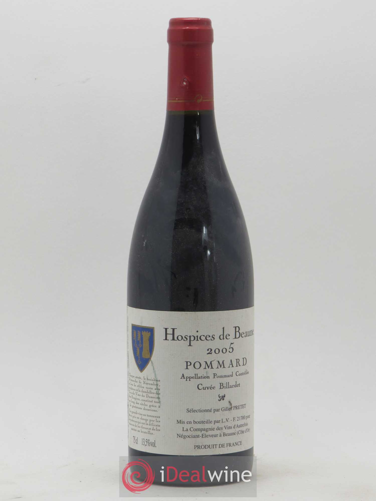 Pommard Cuvée Billardet Hospices de Beaune Compagnie des vins d'autrefois 2005 - Posten von 1 Flasche - 0