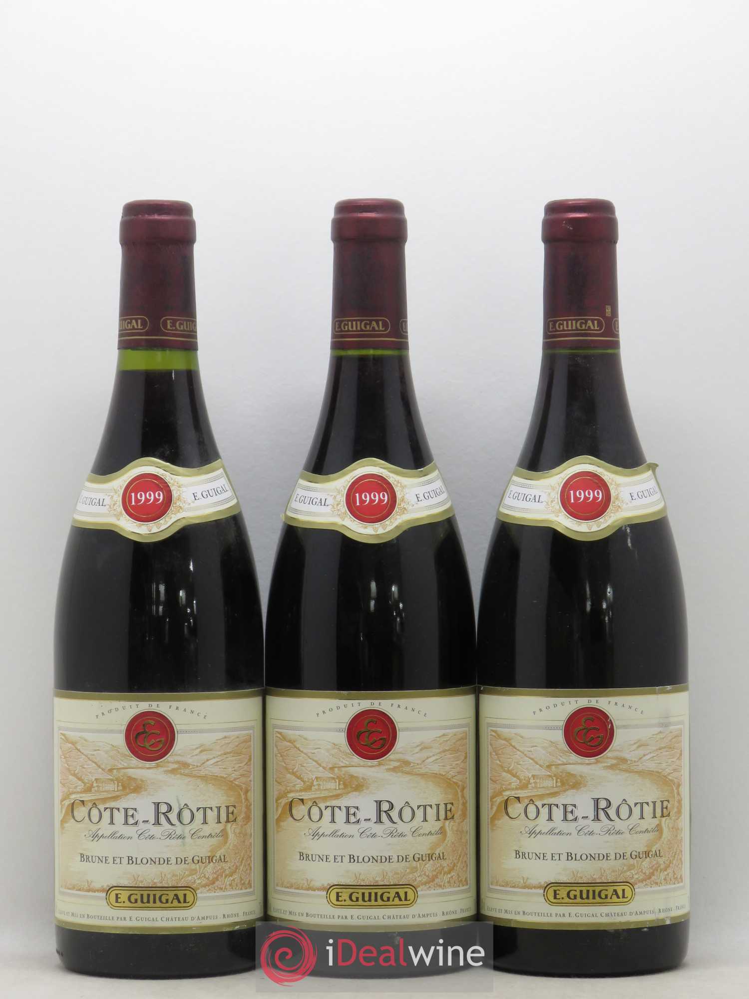 Côte-Rôtie Côtes Brune et Blonde Guigal 1999 - Lot de 3 bouteilles - 0