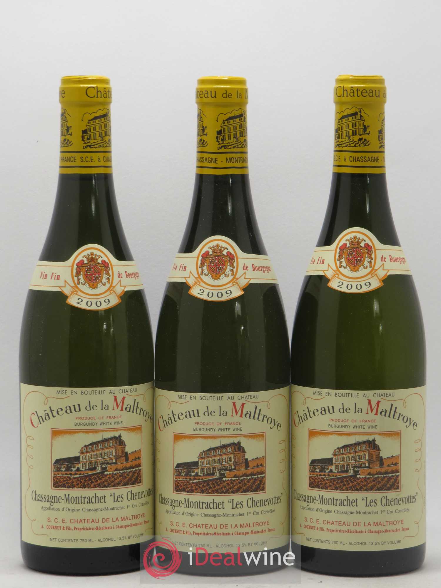 Chassagne-Montrachet 1er Cru Les Chenevottes Château de La Maltroye 2009 - Posten von 3 Flaschen - 0