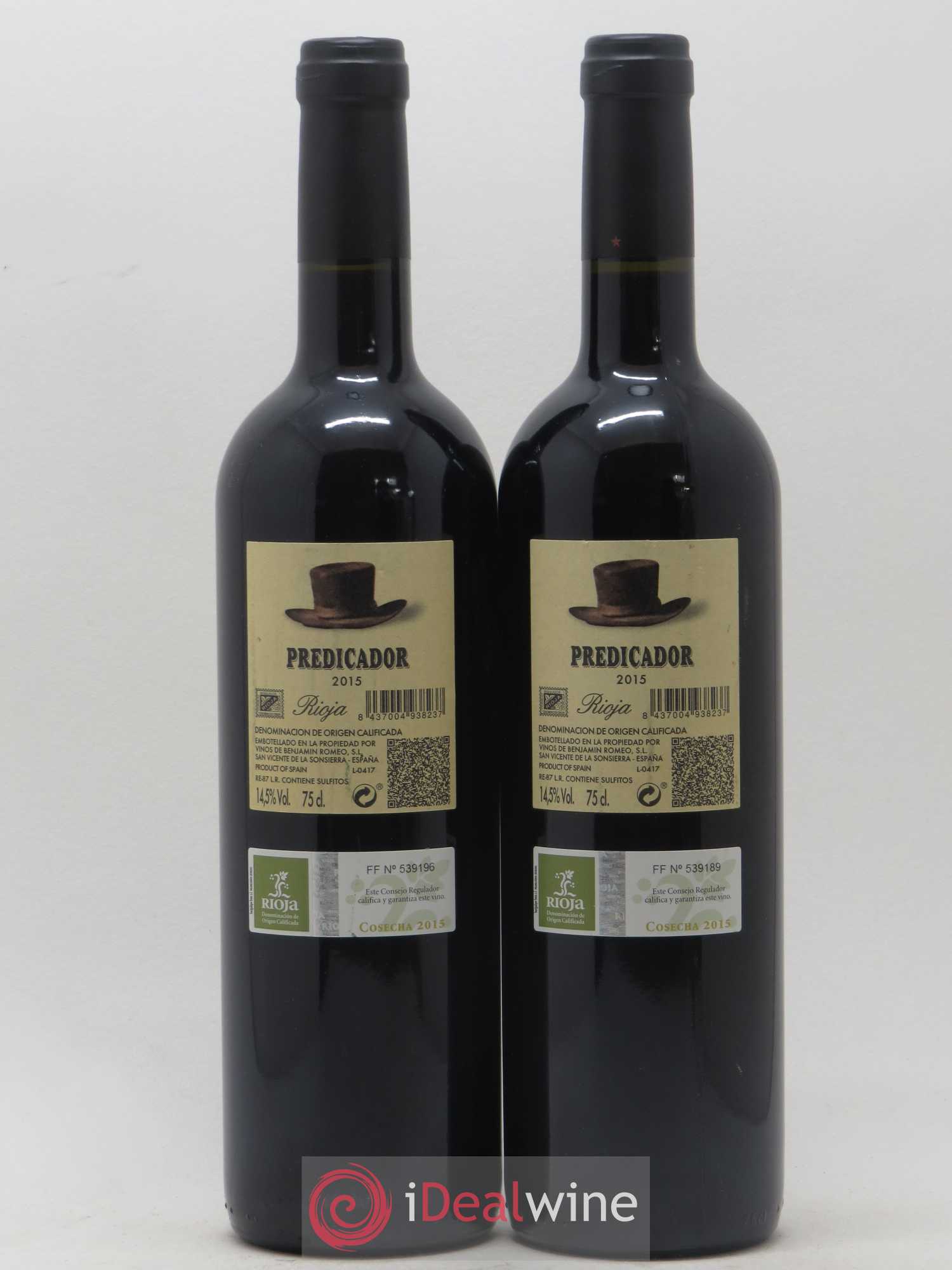 Rioja DOCa Bodega Contador Predicador Benjamin Romeo 2015 - Lot of 2 bottles - 1