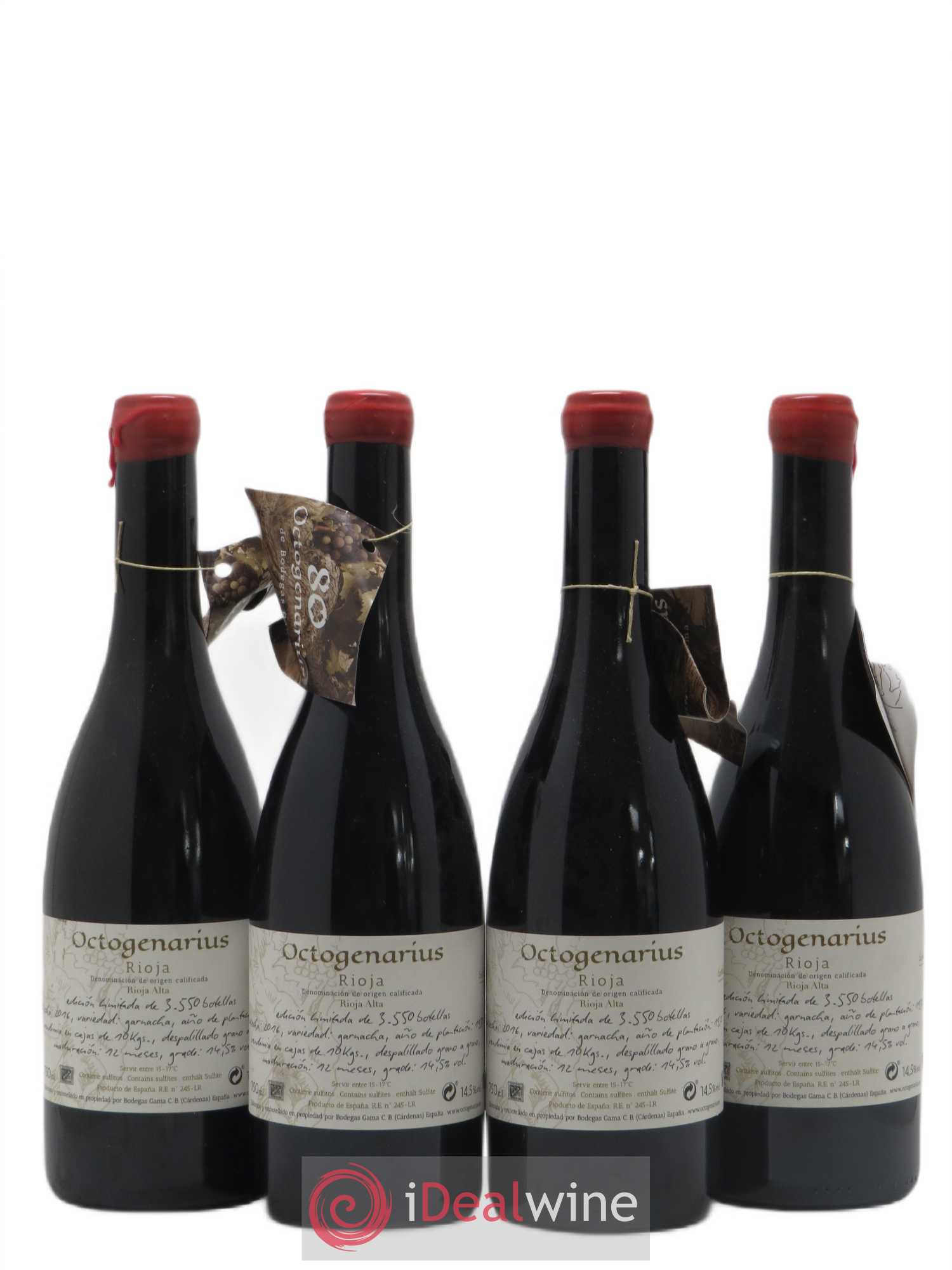 Rioja DOCA Octogenarius Bodegas Gama 2016 - Lot de 4 bouteilles - 0