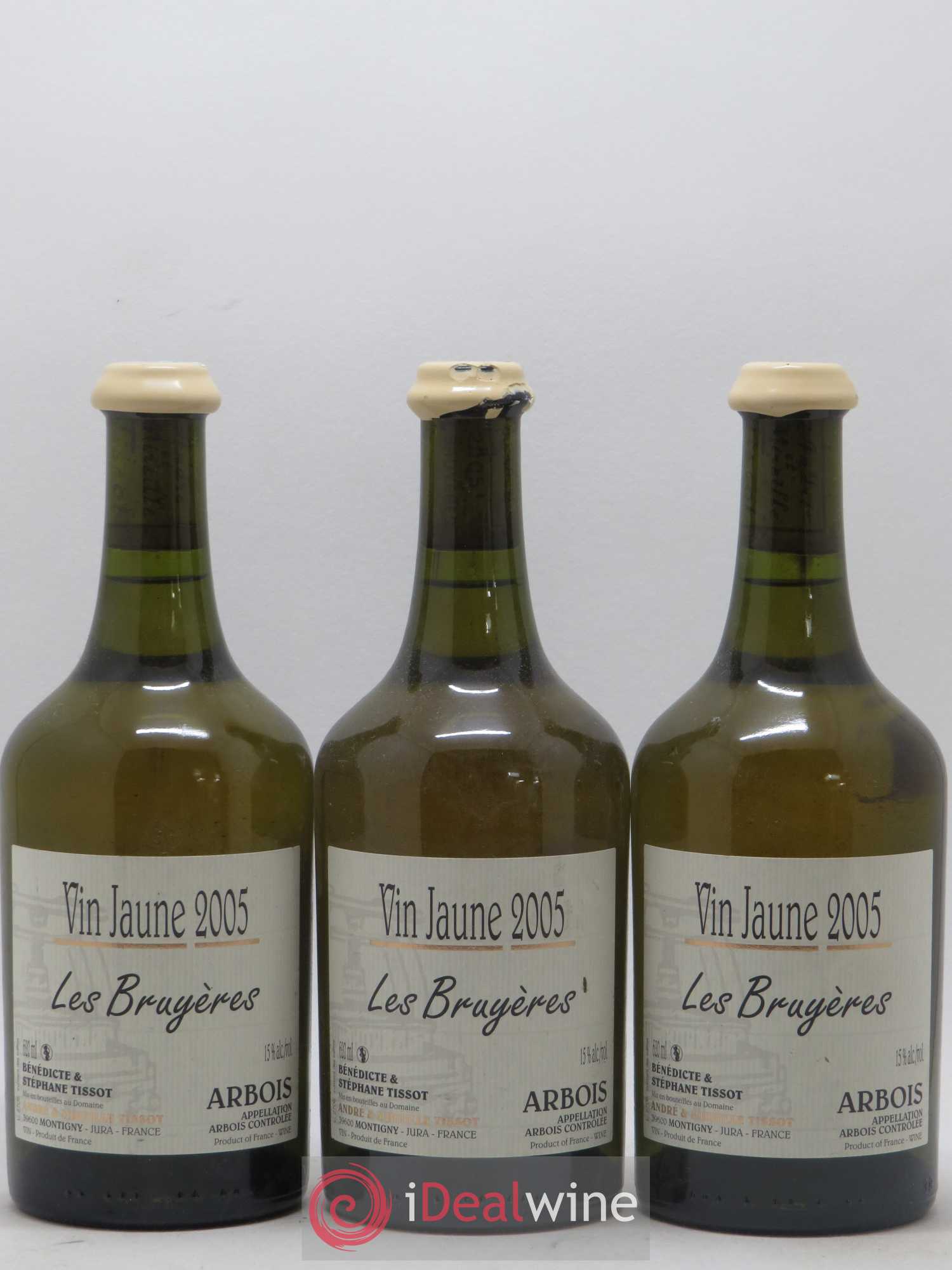 Arbois Vin Jaune Les Bruyères Bénédicte et Stéphane Tissot 2005 - Lot de 3 bouteilles - 0
