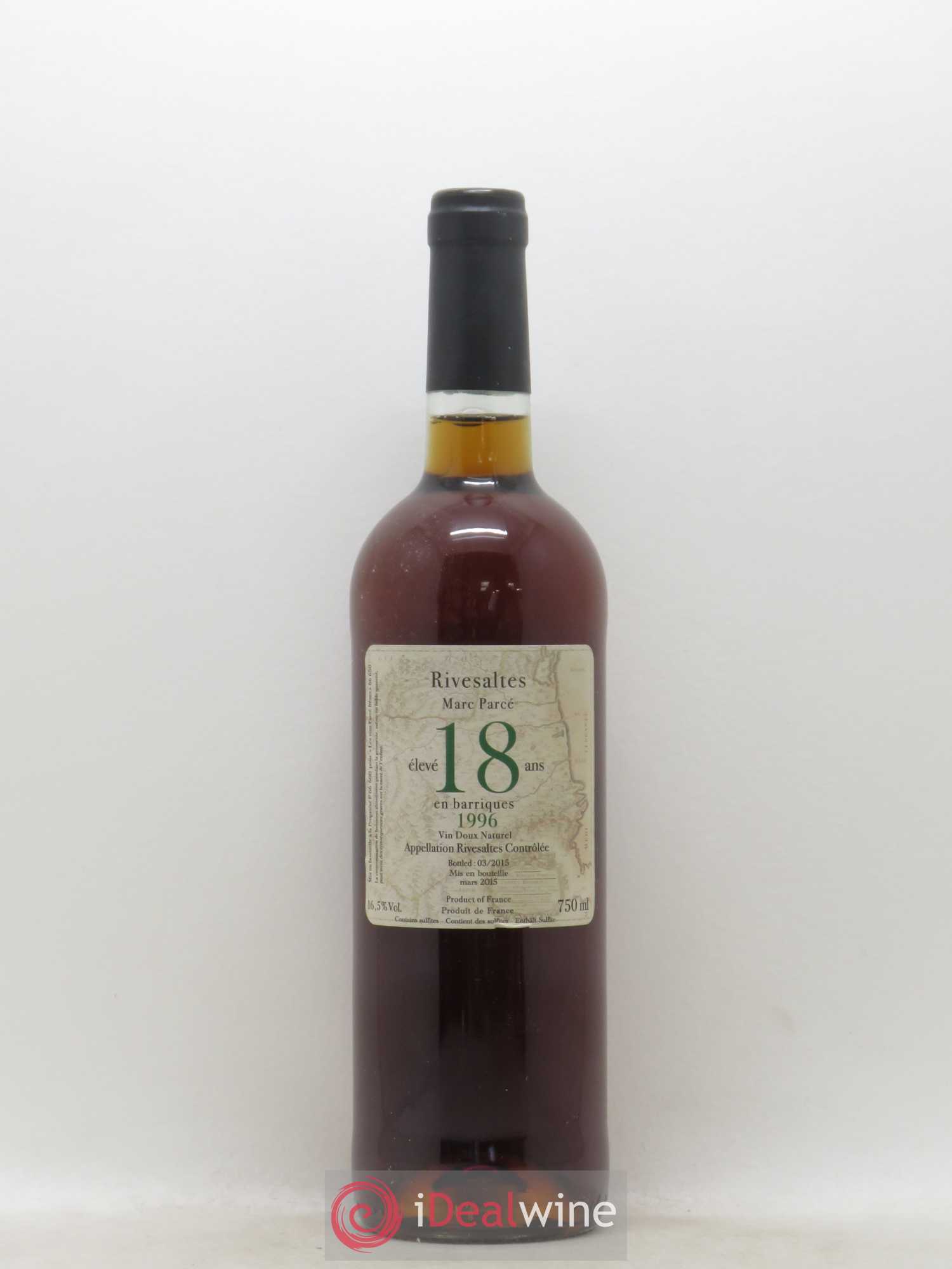 Rivesaltes Marc Parcé 18 ans d'age 1996 - Posten von 1 Flasche - 0