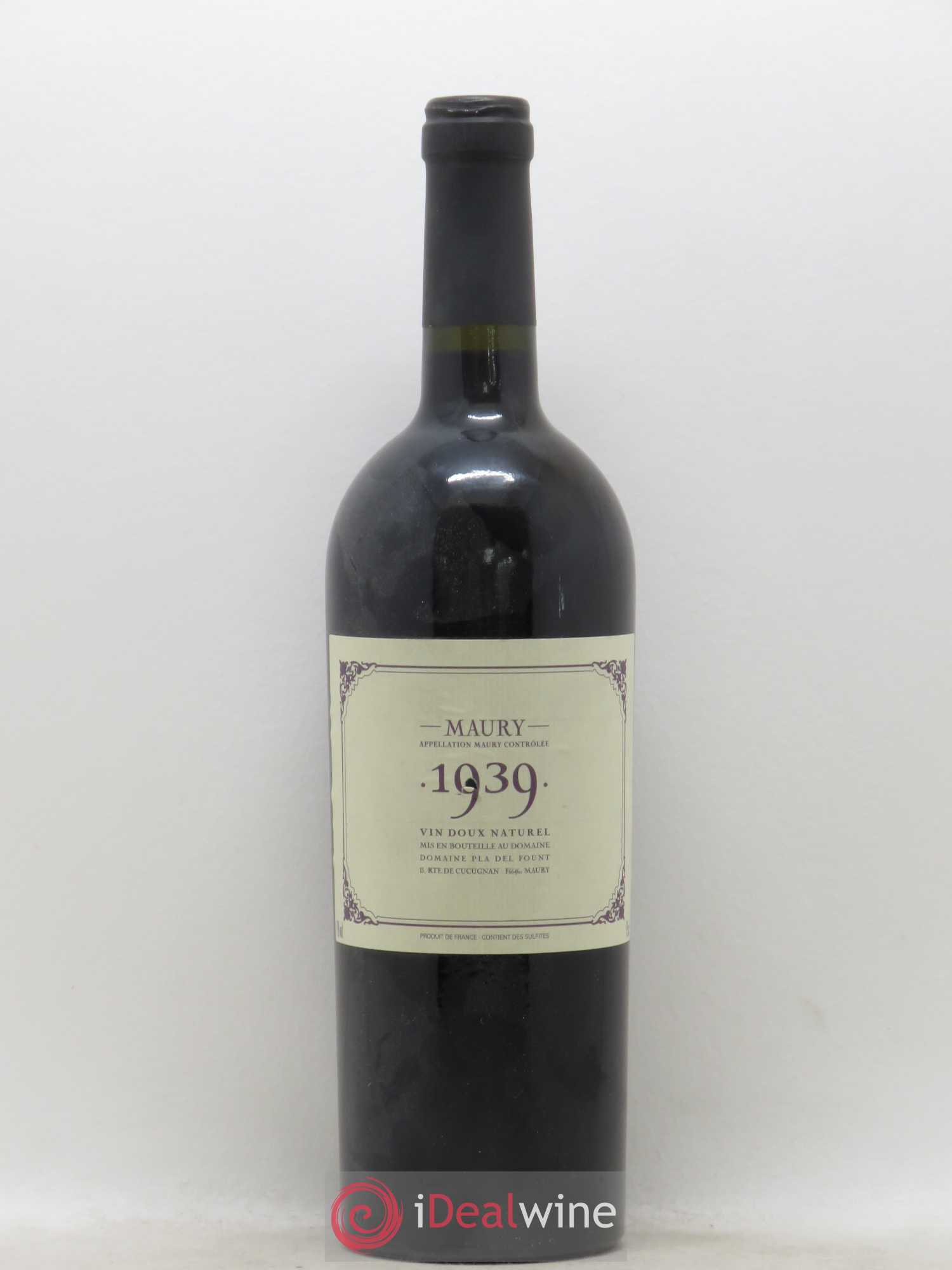 Maury Vin Doux Naturel Domaine Pla Del Fount 1939 - Posten von 1 Flasche - 0