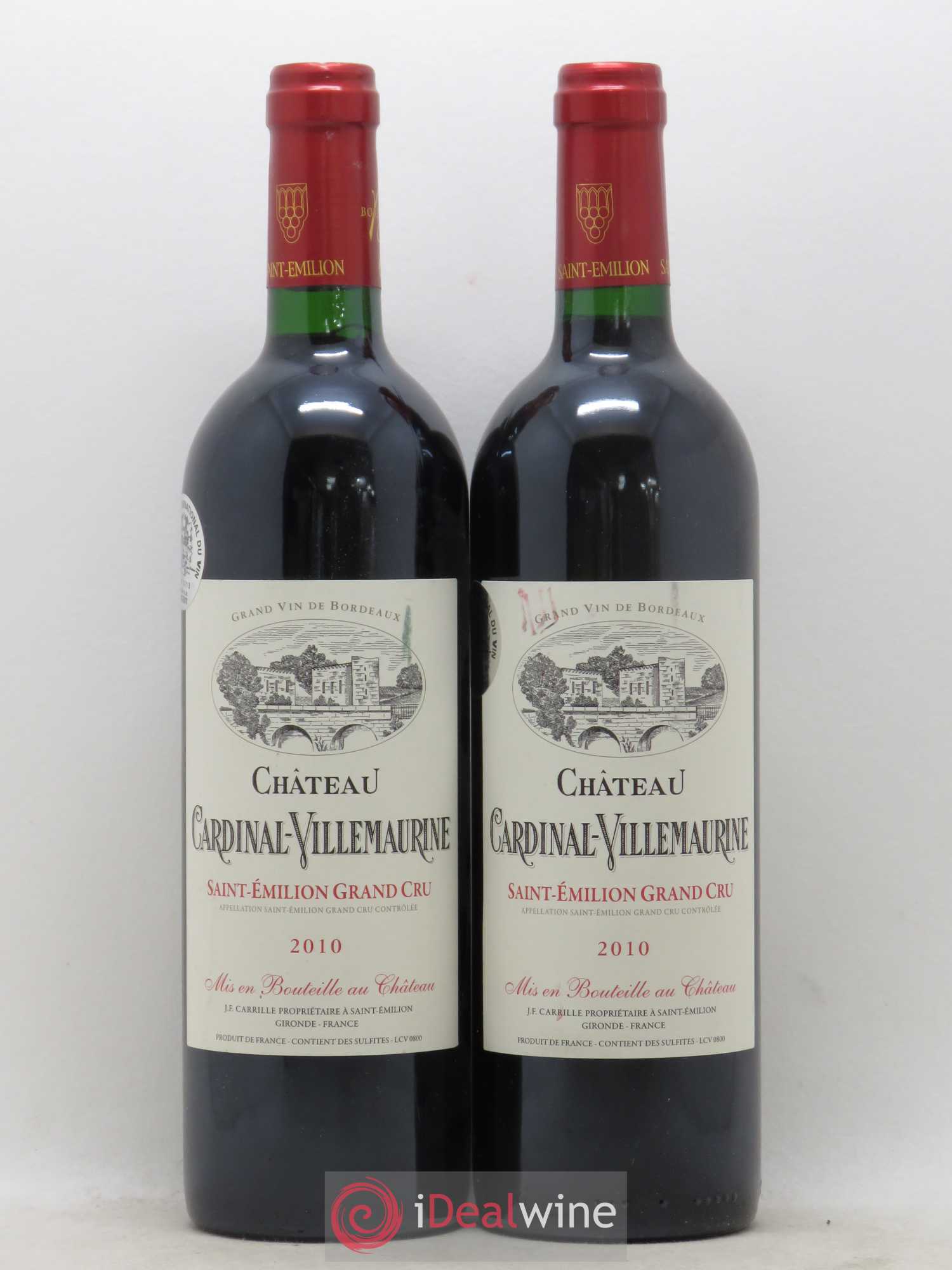 Saint-Émilion Grand Cru Château Cardinal Villemaurine 2010 - Lot de 2 bouteilles - 0
