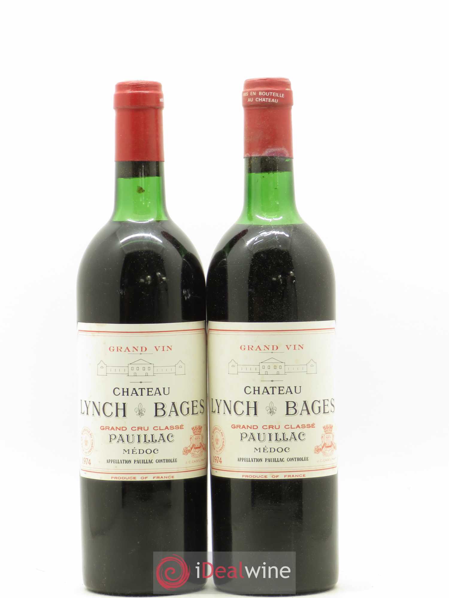 Château Lynch Bages 5ème Grand Cru Classé 1974 - Lot de 2 bouteilles - 0