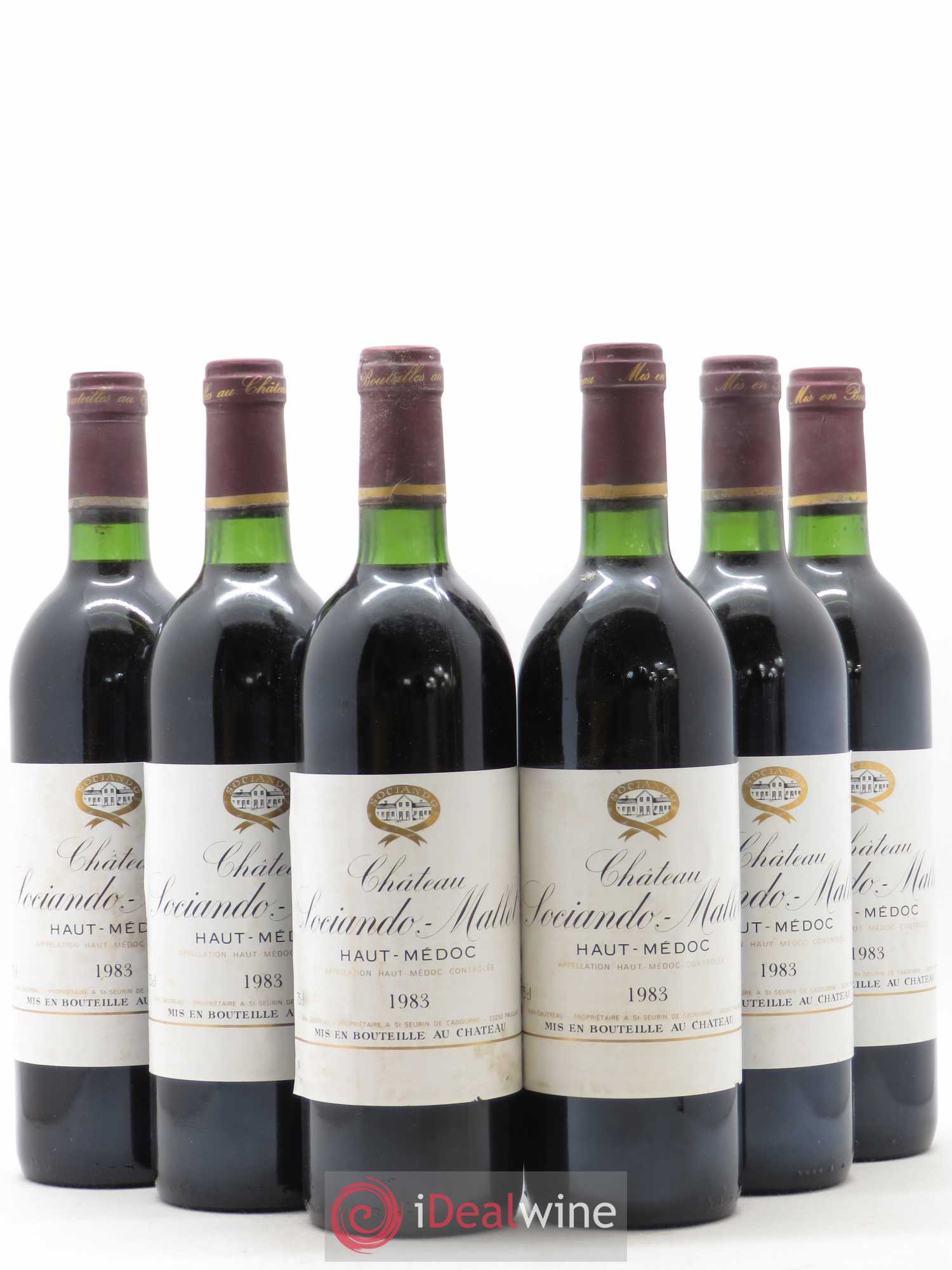 Château Sociando Mallet 1983 - Lot de 6 bouteilles - 0