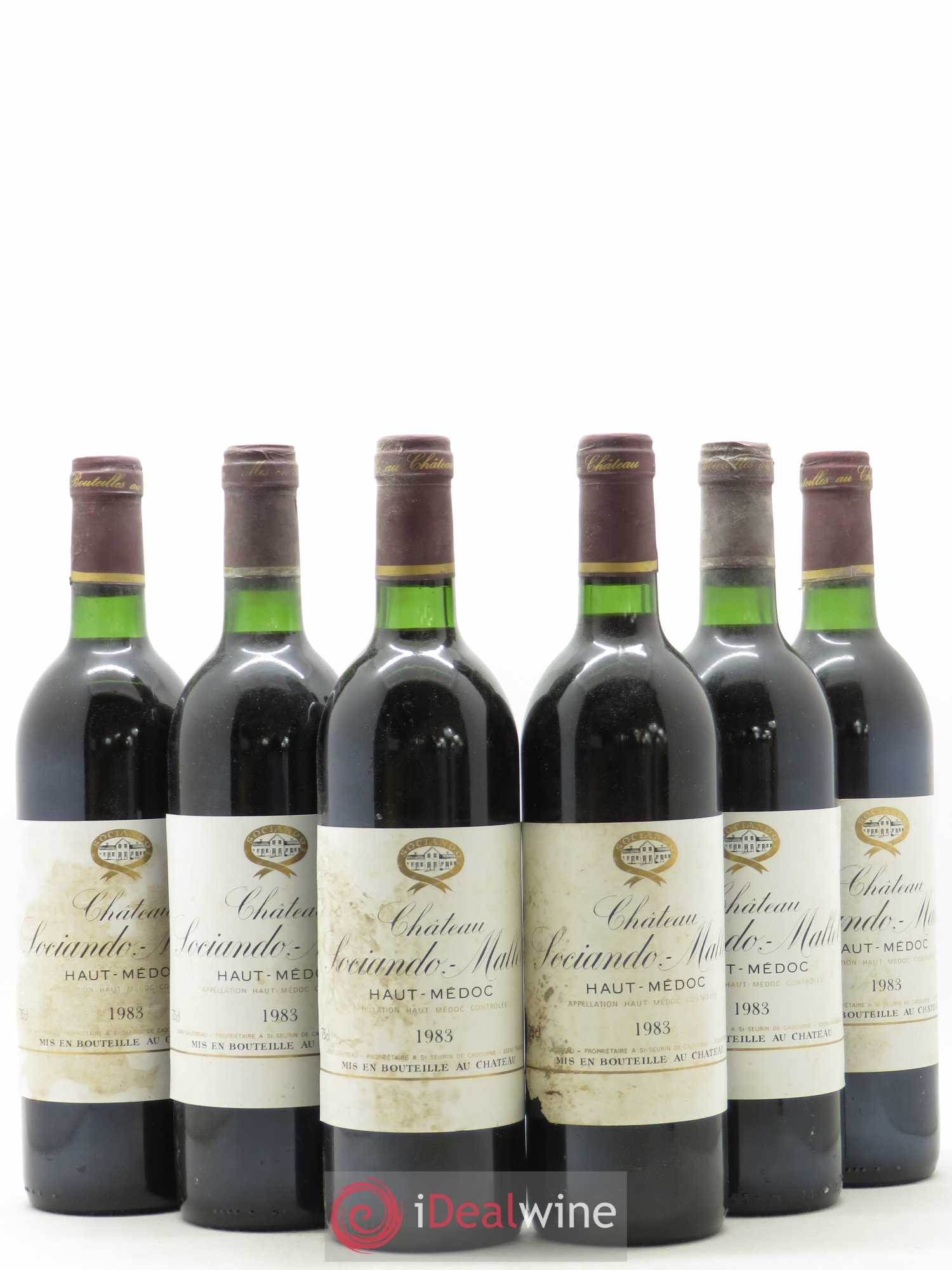 Château Sociando Mallet 1983 - Lot de 6 bouteilles - 0