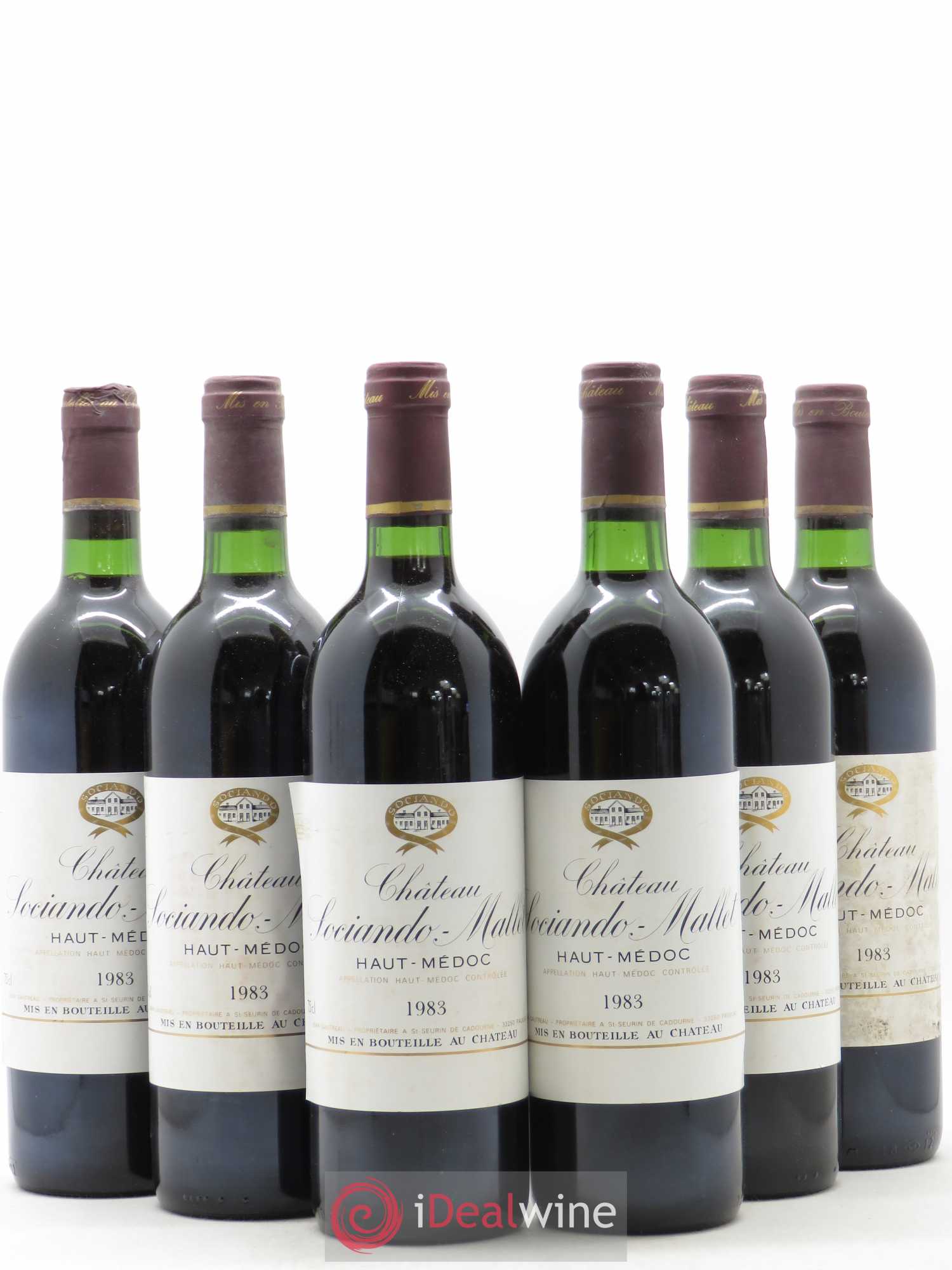 Château Sociando Mallet 1983 - Lot de 6 bouteilles - 0