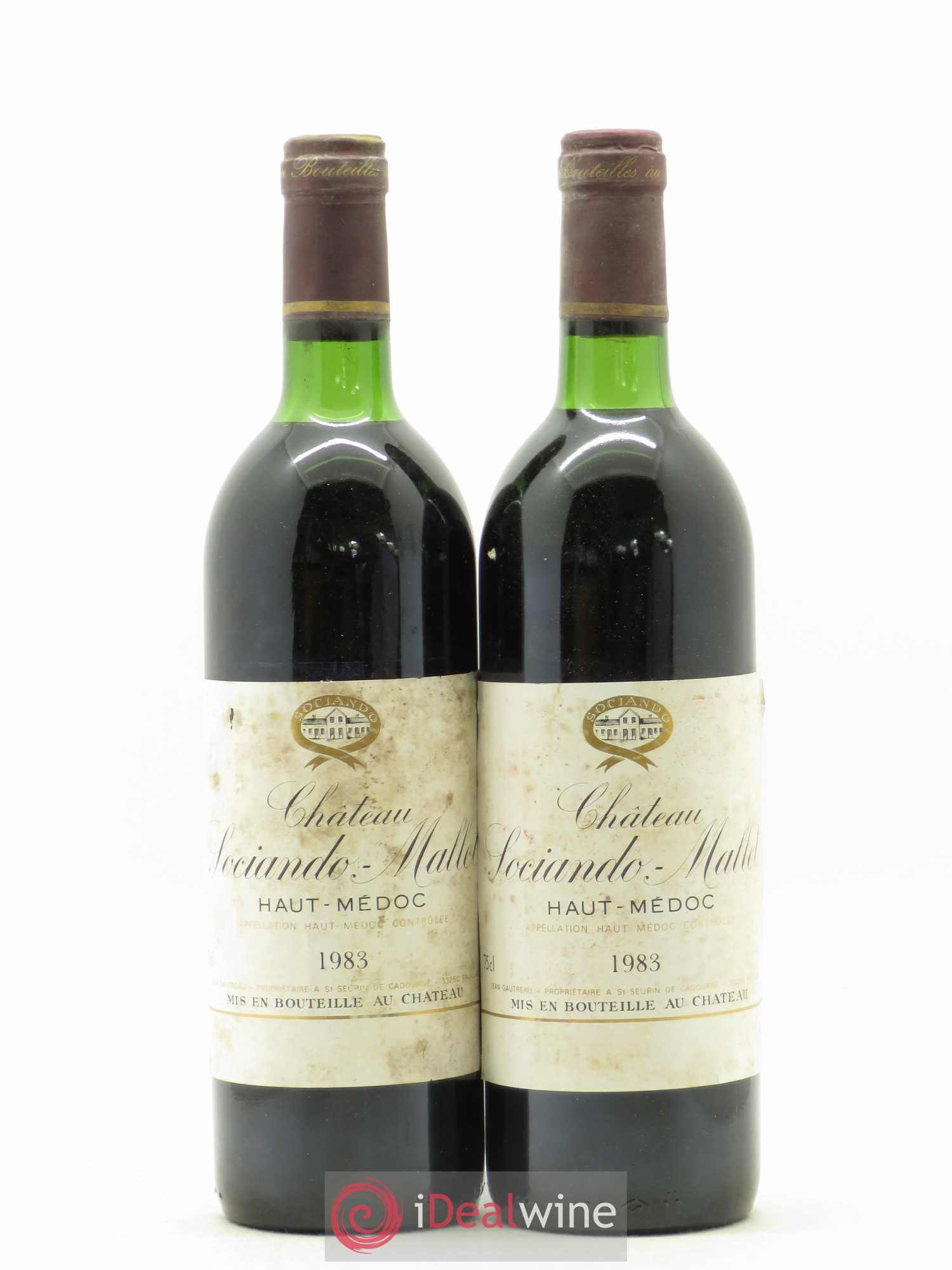 Château Sociando Mallet 1983 - Lot de 2 bouteilles - 0
