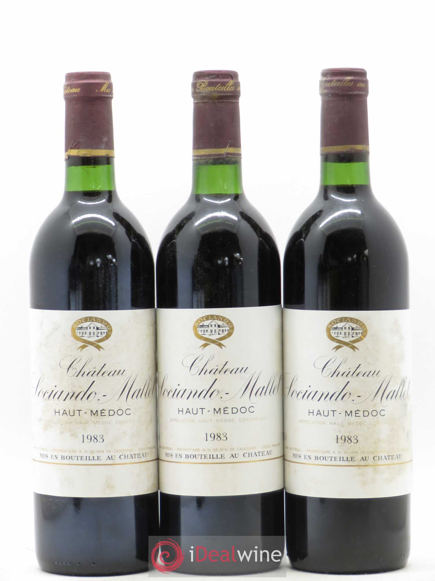 Château Sociando Mallet 1983 - Lot de 6 bouteilles - 1