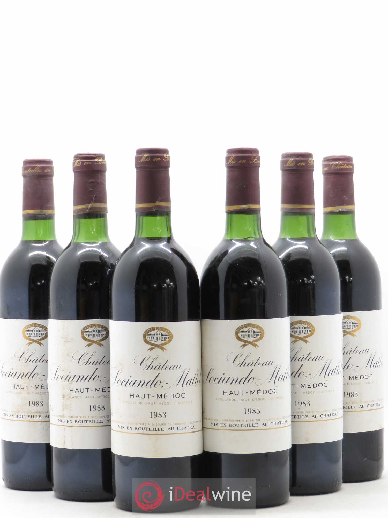 Château Sociando Mallet 1983 - Lot de 6 bouteilles - 0