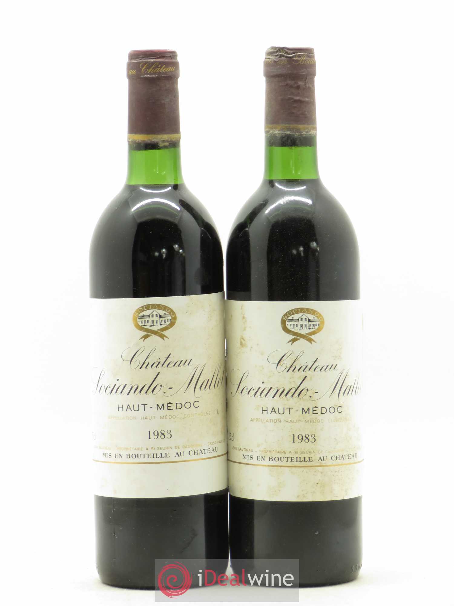 Château Sociando Mallet 1983 - Lot de 2 bouteilles - 0