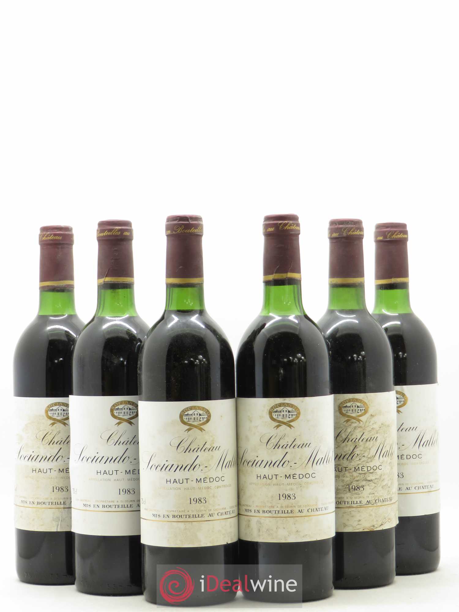 Château Sociando Mallet 1983 - Lot de 6 bouteilles - 0
