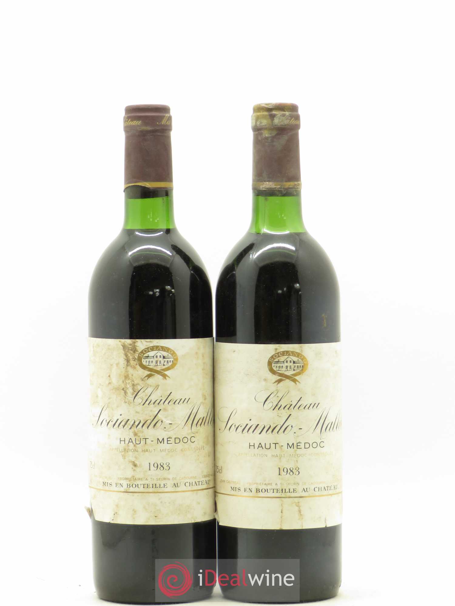 Château Sociando Mallet 1983 - Lot de 2 bouteilles - 0