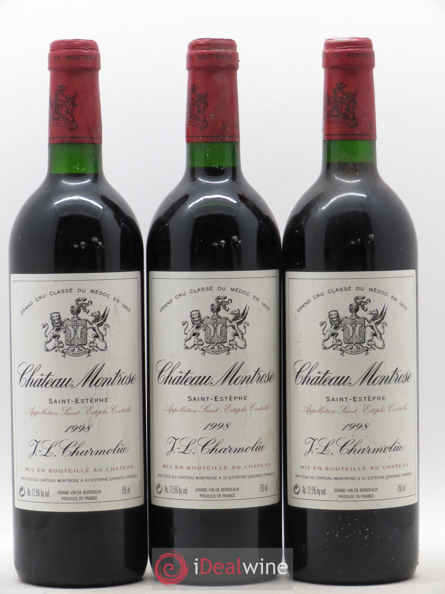 Château Montrose 2ème Grand Cru Classé 1998 - Lot de 3 bouteilles - 0