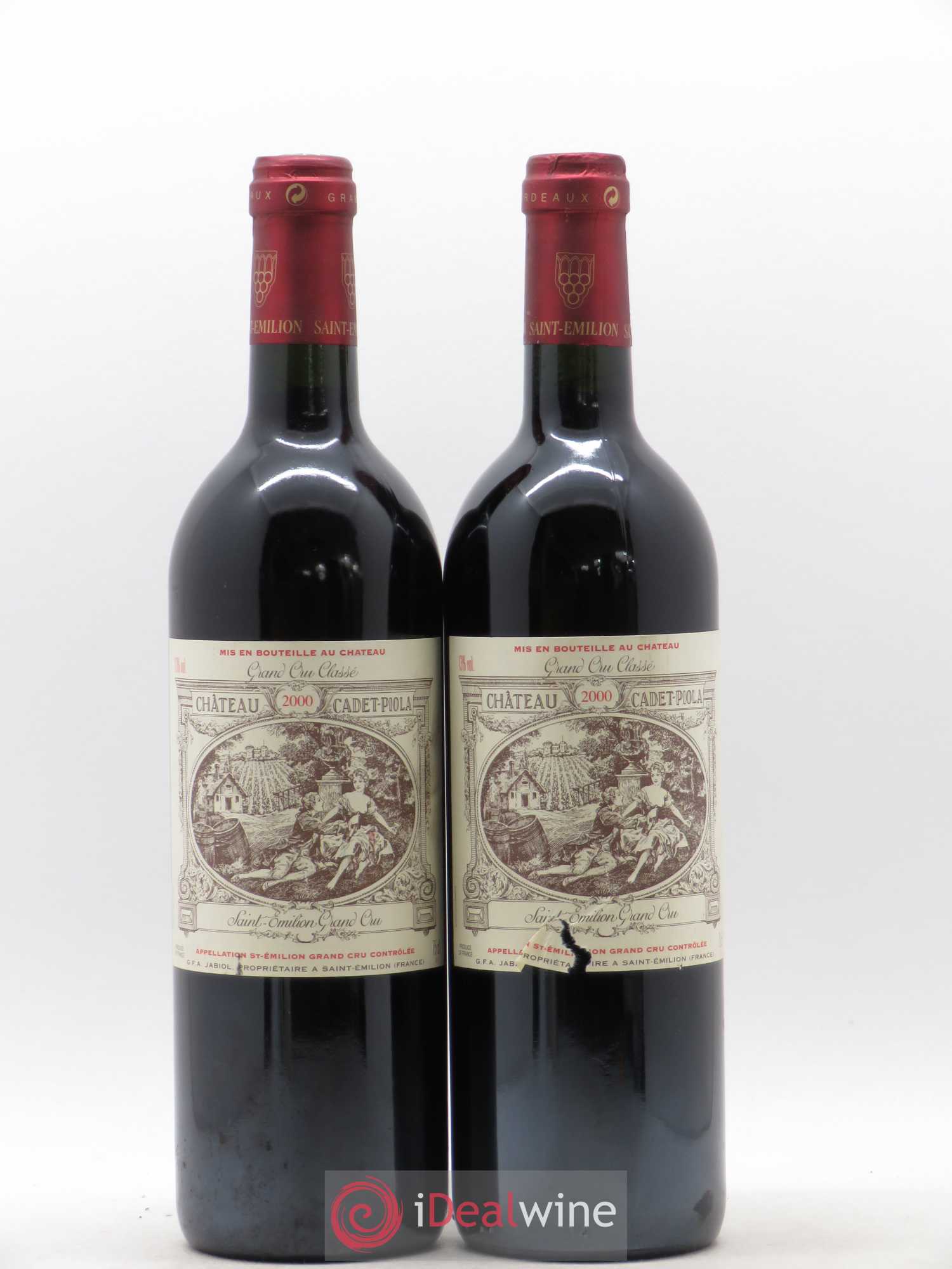 Château Cadet Piola Grand Cru Classé 2000 - Lot de 2 bouteilles - 0