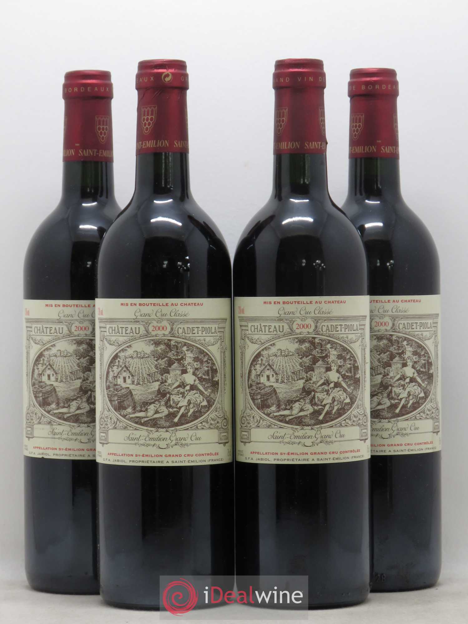 Château Cadet Piola Grand Cru Classé 2000 - Lot de 4 bouteilles - 0