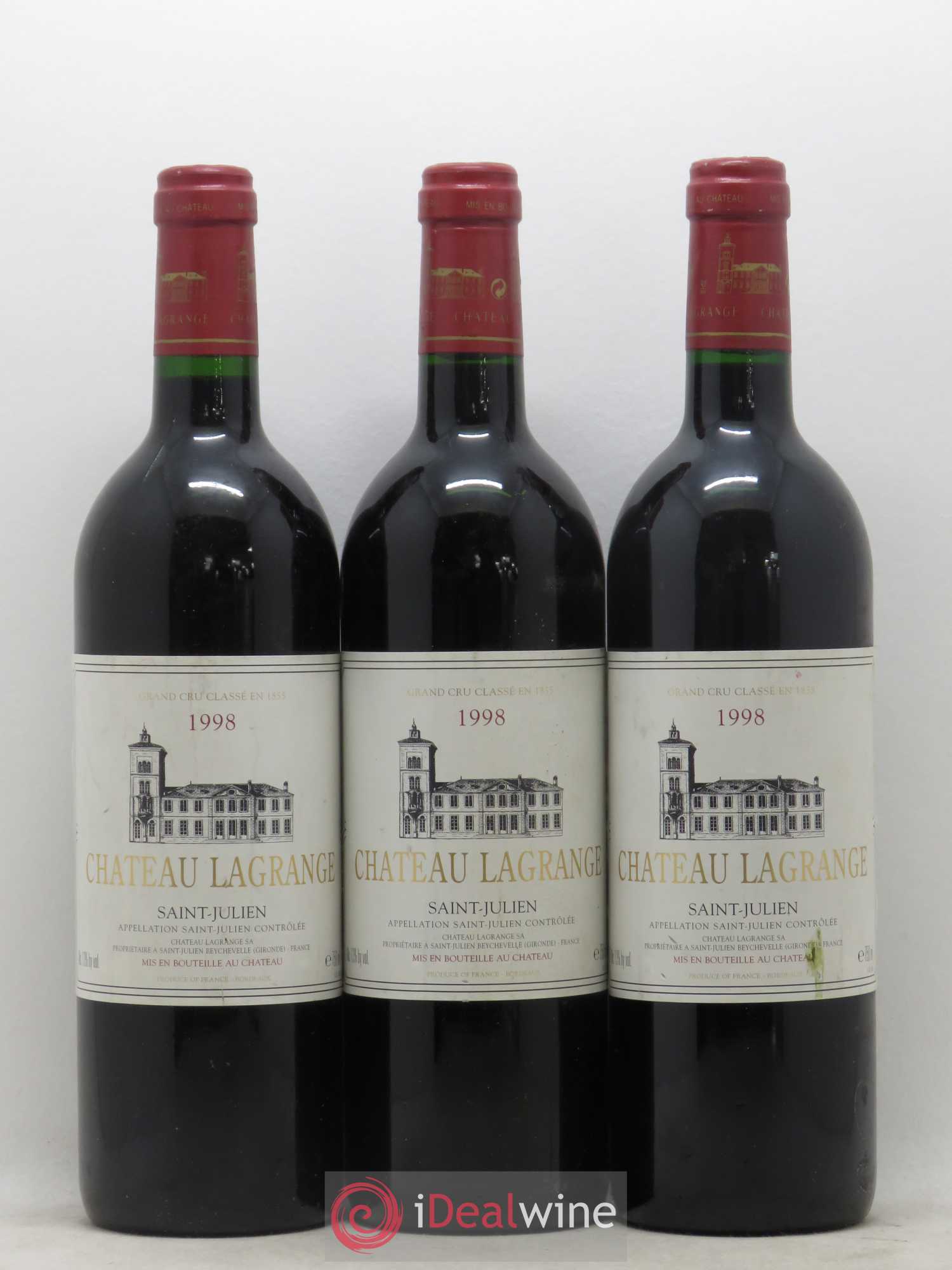 Château Lagrange 3ème Grand Cru Classé 1998 - Lot de 3 bouteilles - 0