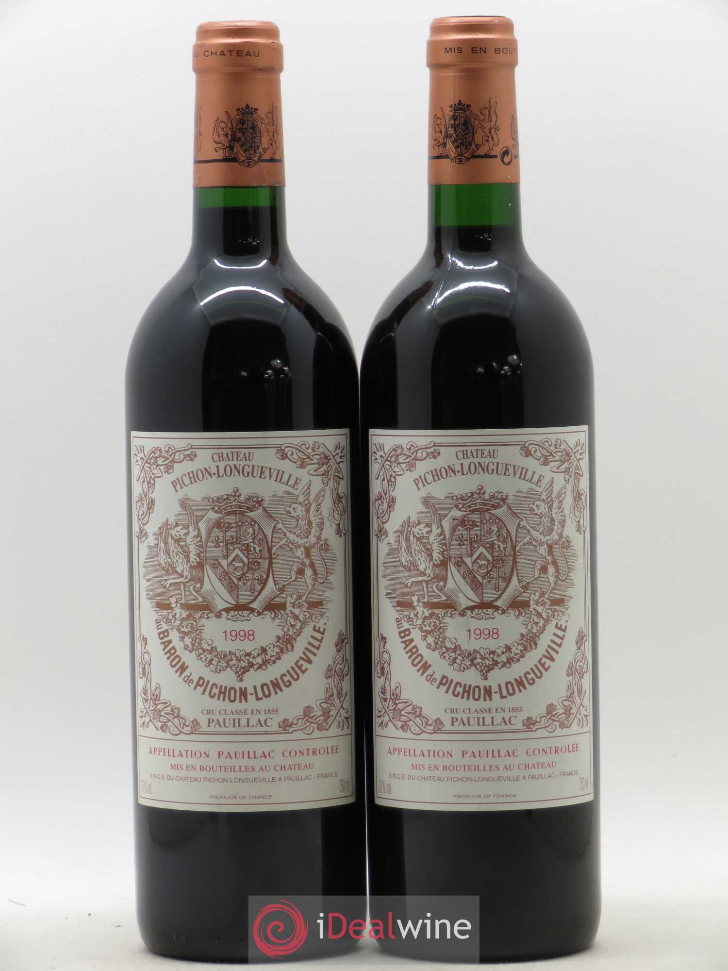 Pichon Longueville Baron 2ème Grand Cru Classé 1998 - Lot de 2 bouteilles - 0