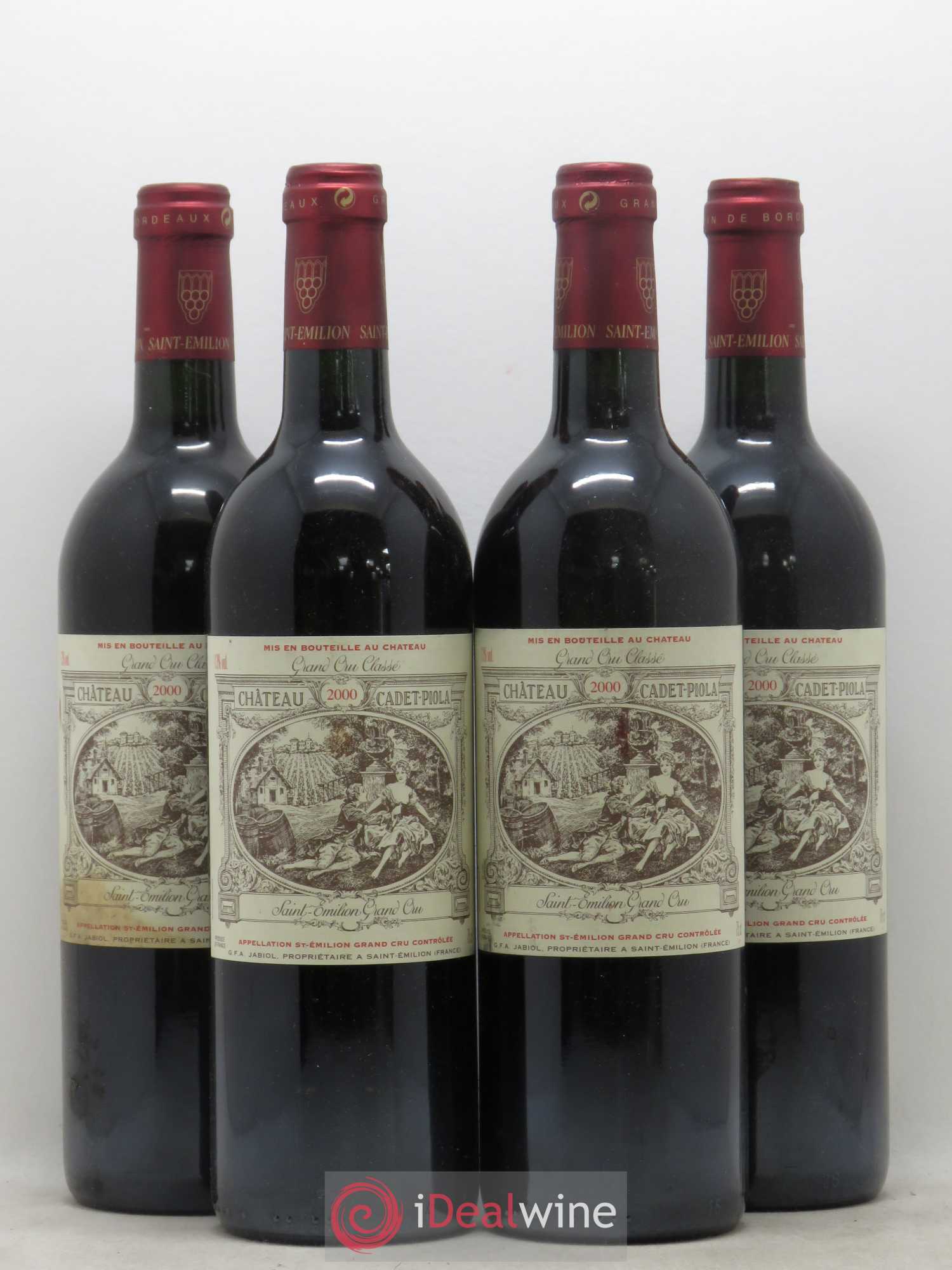 Château Cadet Piola Grand Cru Classé 2000 - Lot de 4 bouteilles - 0