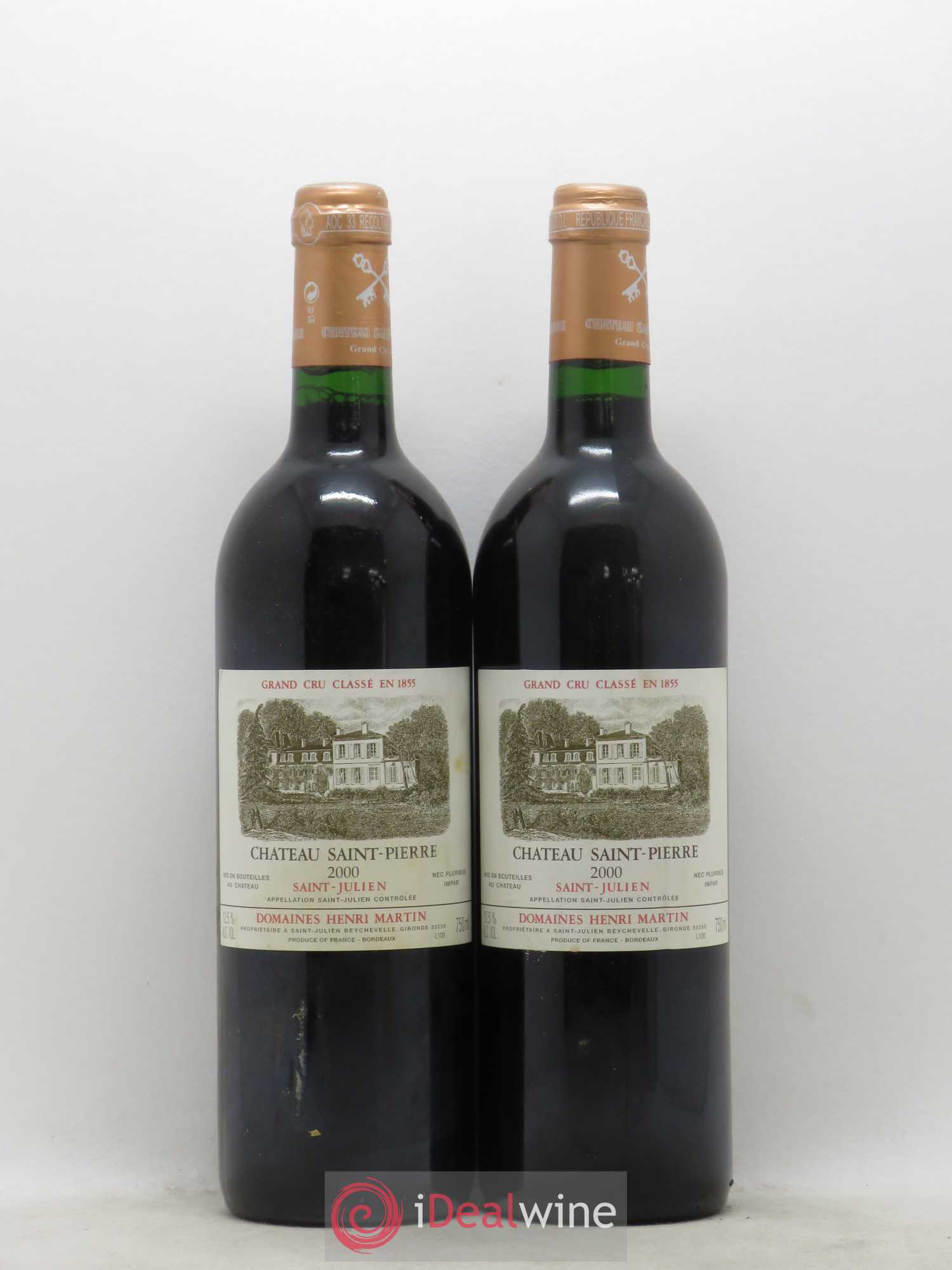 Château Saint-Pierre 4ème Grand Cru Classé 2000 - Lot de 2 bouteilles - 0