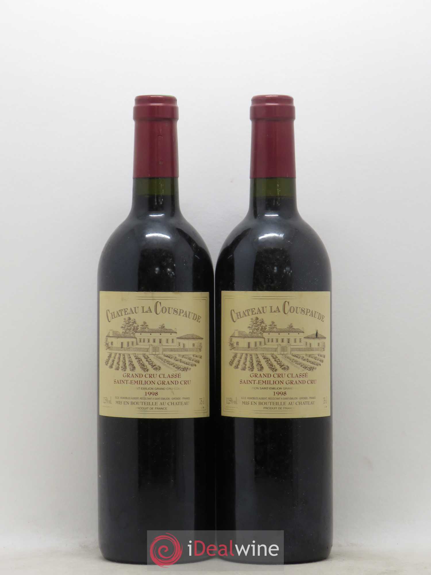 Château la Couspaude Grand Cru Classé 1998 - Lot de 2 bouteilles - 0