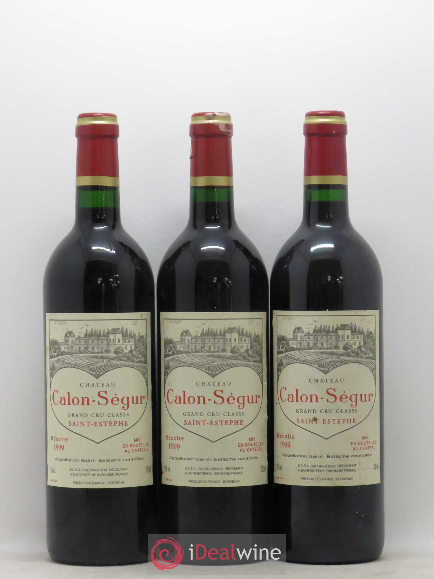 Château Calon Ségur 3ème Grand Cru Classé 1999 - Lot de 3 bouteilles - 0