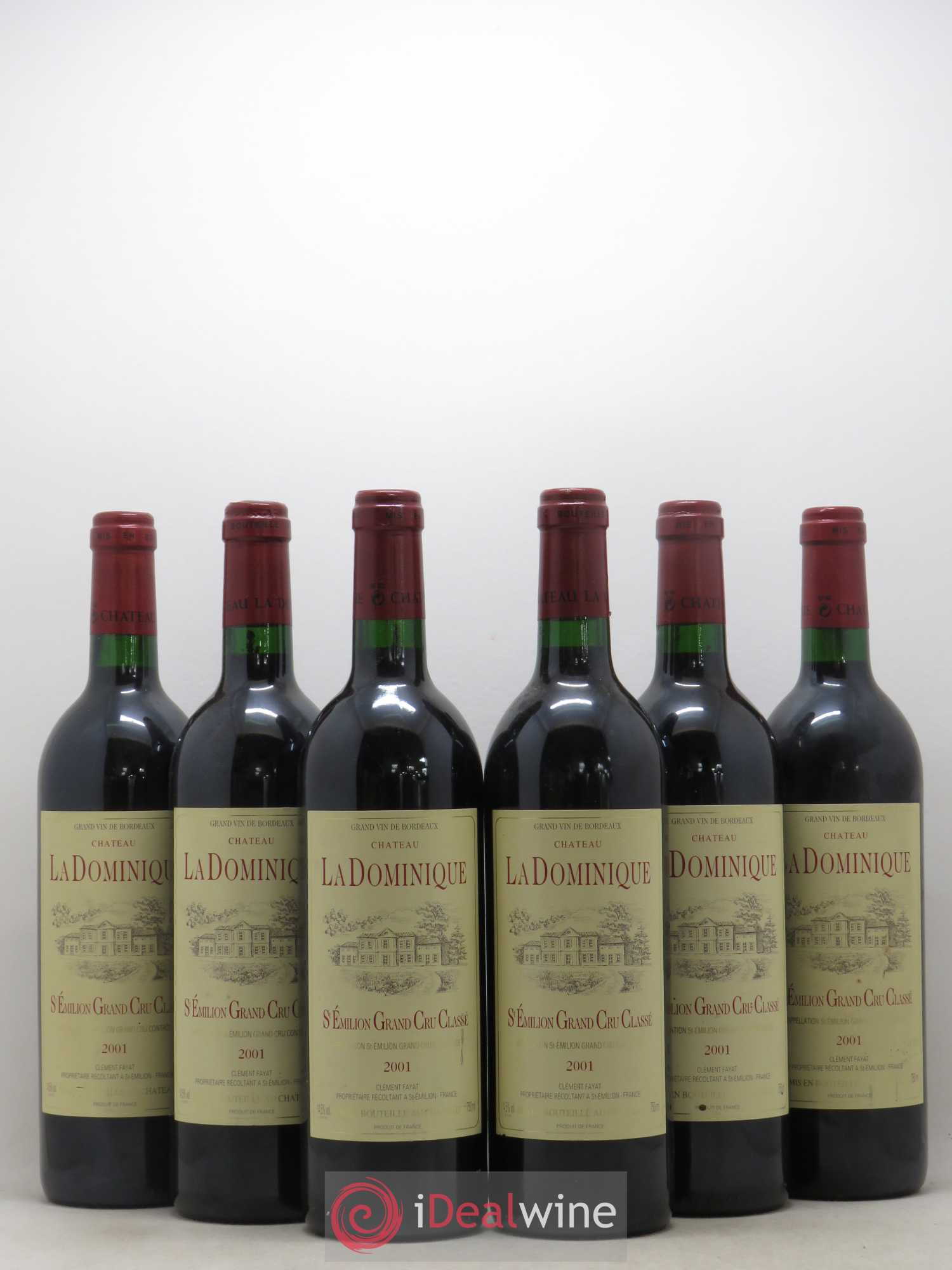 Château la Dominique Grand Cru Classé 2001 - Lot de 6 bouteilles - 0
