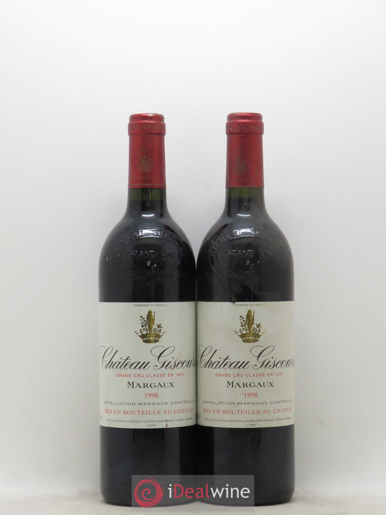 Château Giscours 3ème Grand Cru Classé 1998 - Lot de 2 bouteilles - 0