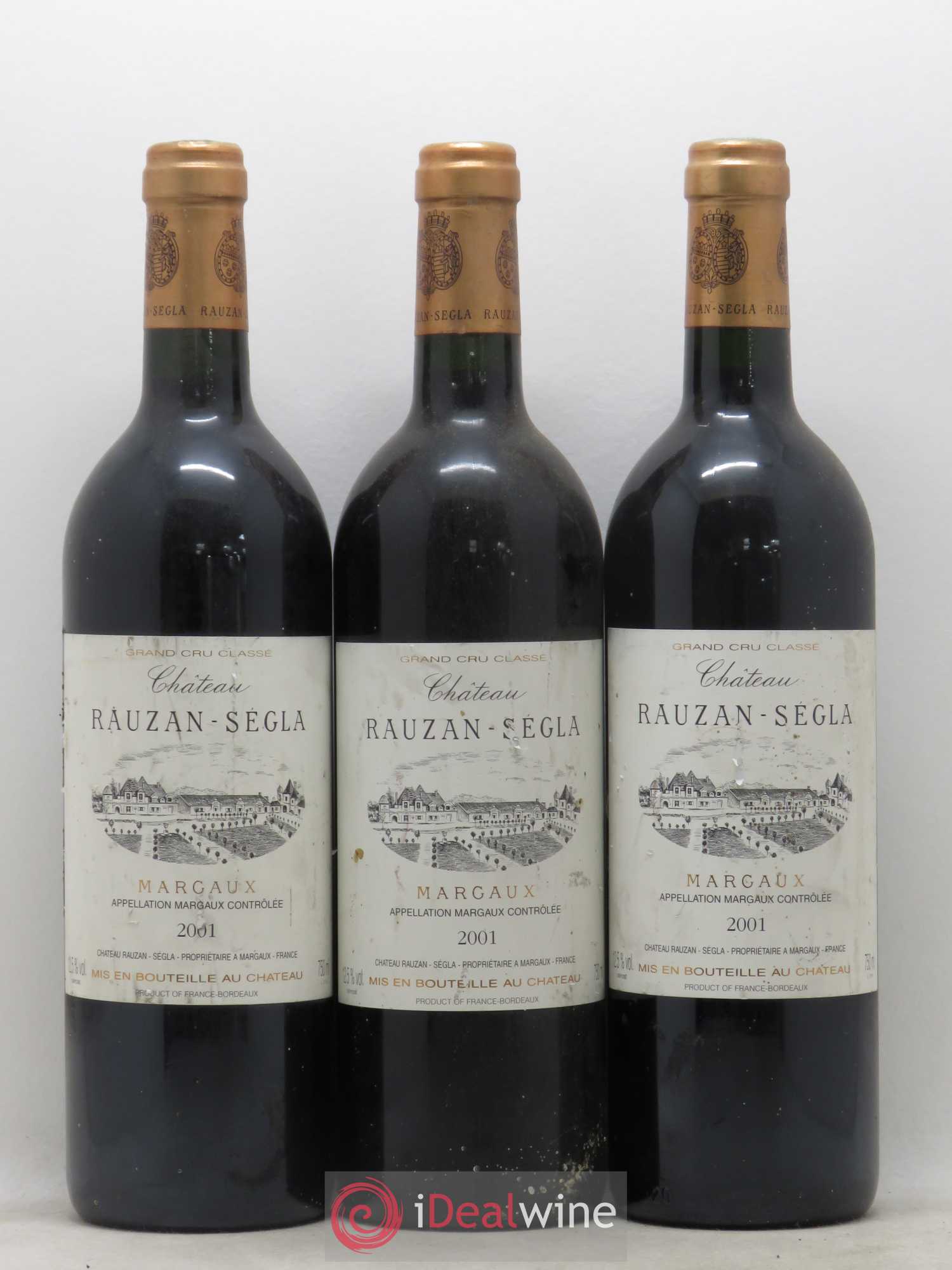 Château Rauzan Ségla Grand Cru Classé 2001 - Posten von 3 Flaschen - 0