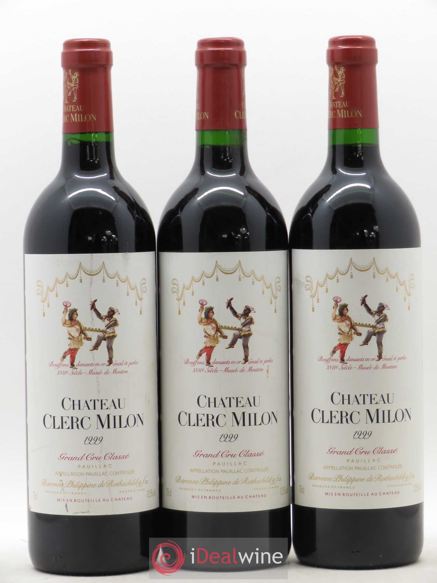 Château Clerc Milon 5ème Grand Cru Classé 1999 - Lot de 3 bouteilles - 0