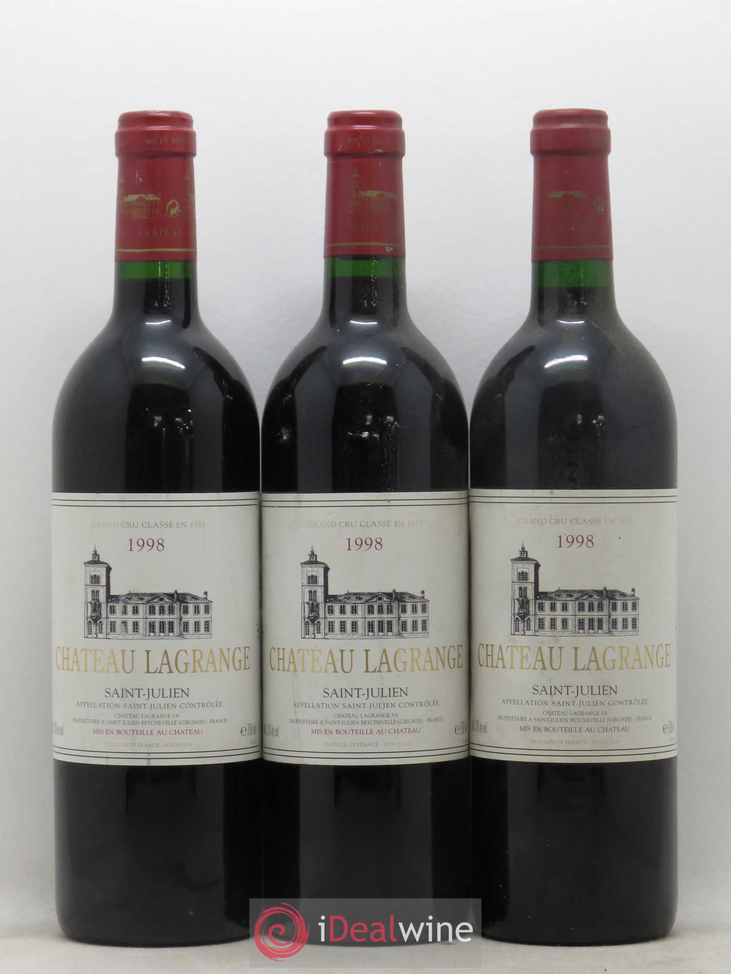 Château Lagrange 3ème Grand Cru Classé 1998 - Lot de 3 bouteilles - 0