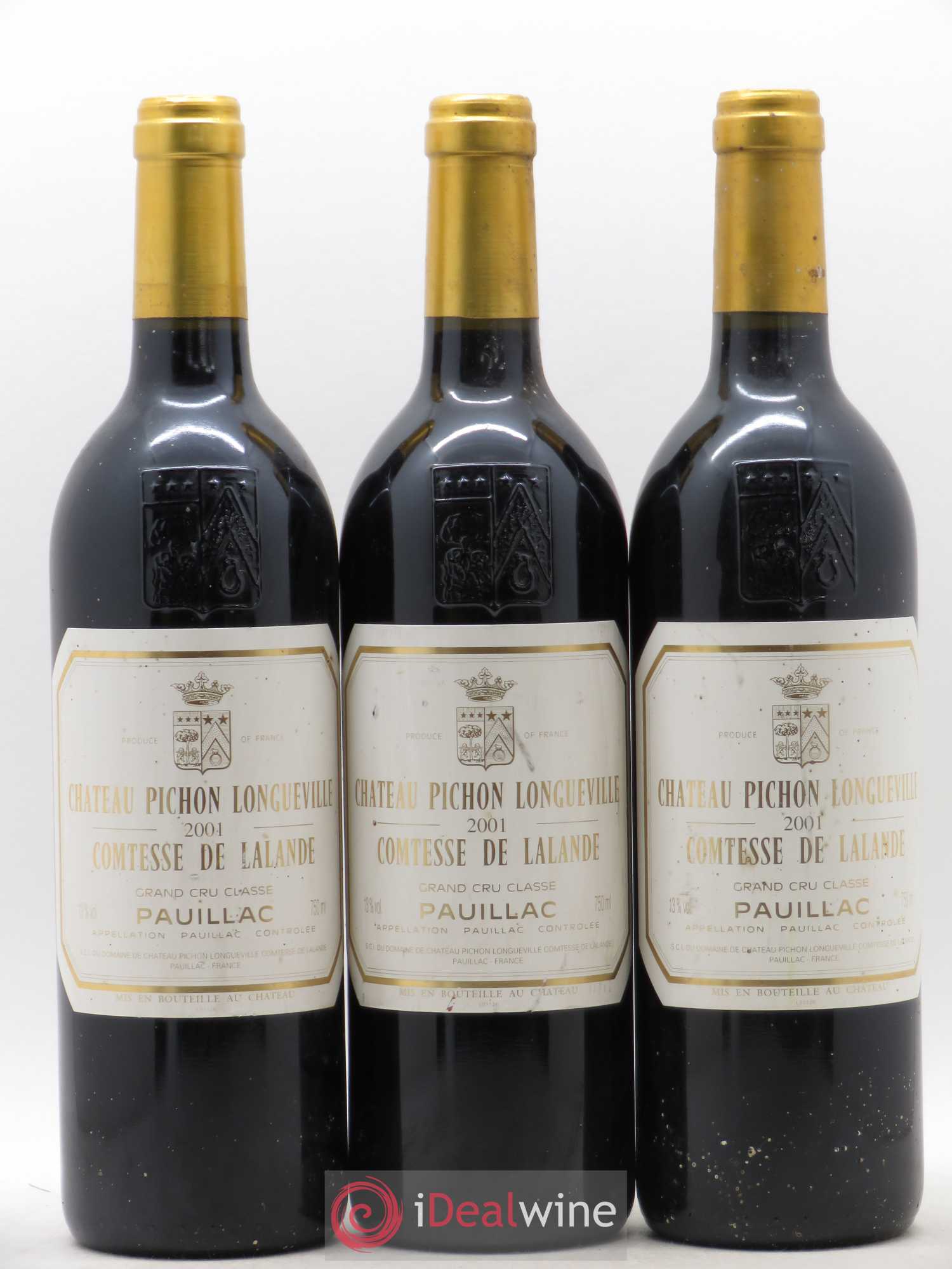 Château Pichon Longueville Comtesse de Lalande 2ème Grand Cru Classé 2001 - Lot de 3 bouteilles - 0