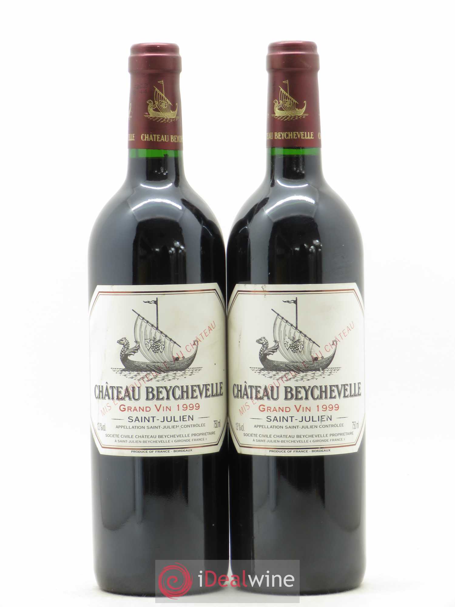Château Beychevelle 4ème Grand Cru Classé 1999 - Lot de 2 bouteilles - 0