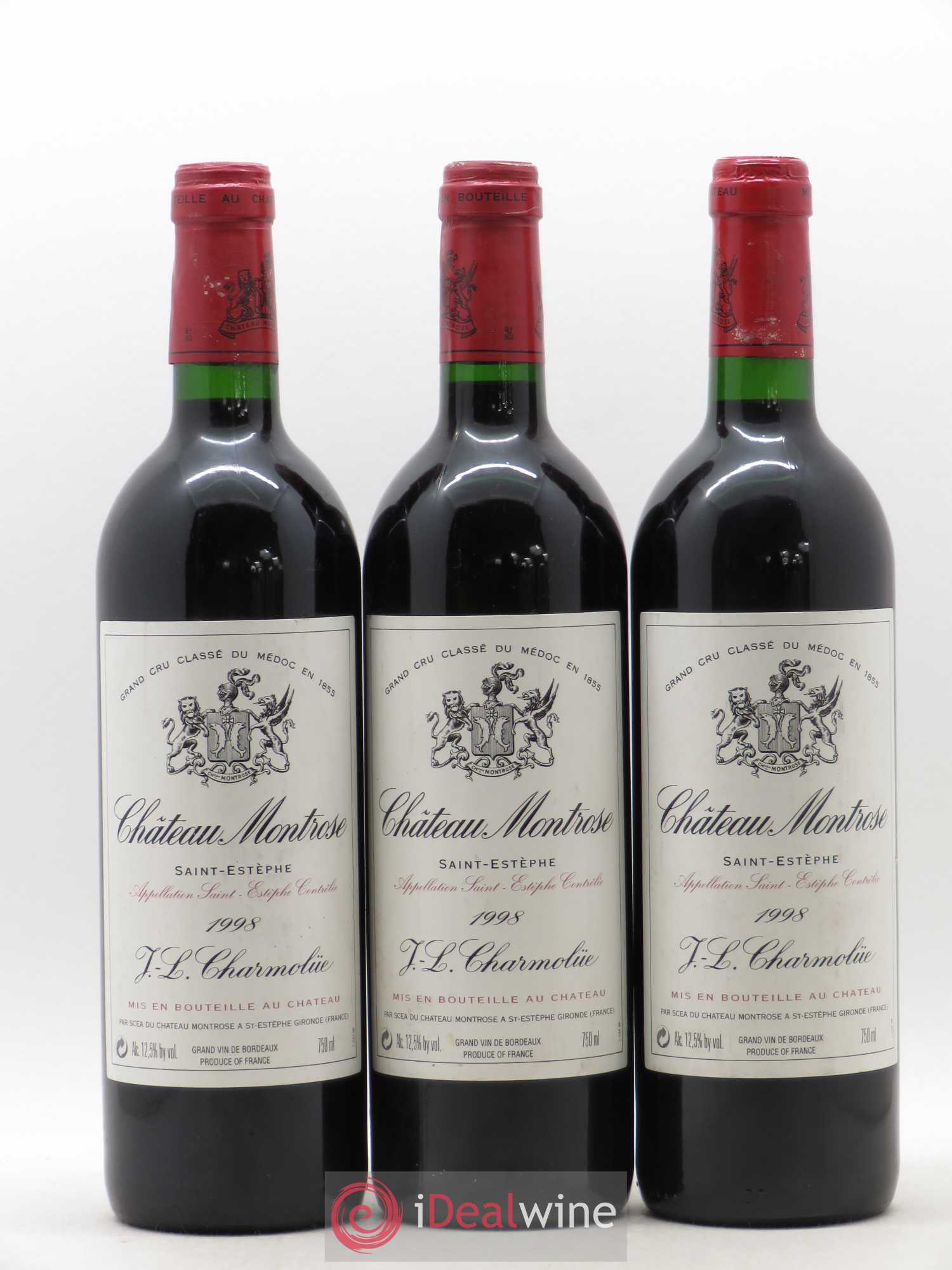 Château Montrose 2ème Grand Cru Classé 1998 - Lot de 3 bouteilles - 0
