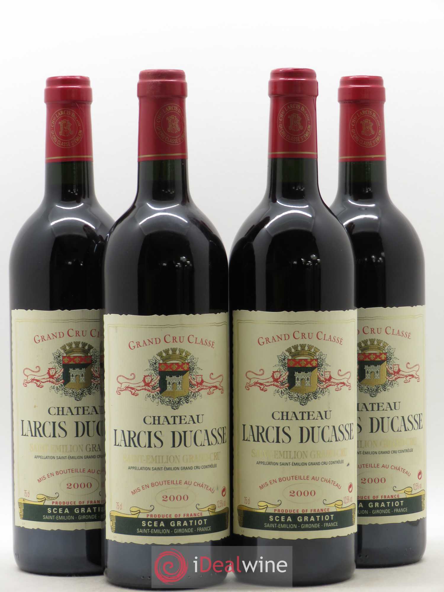 Château Larcis Ducasse 1er Grand Cru Classé B 2000 - Lot de 4 bouteilles - 0