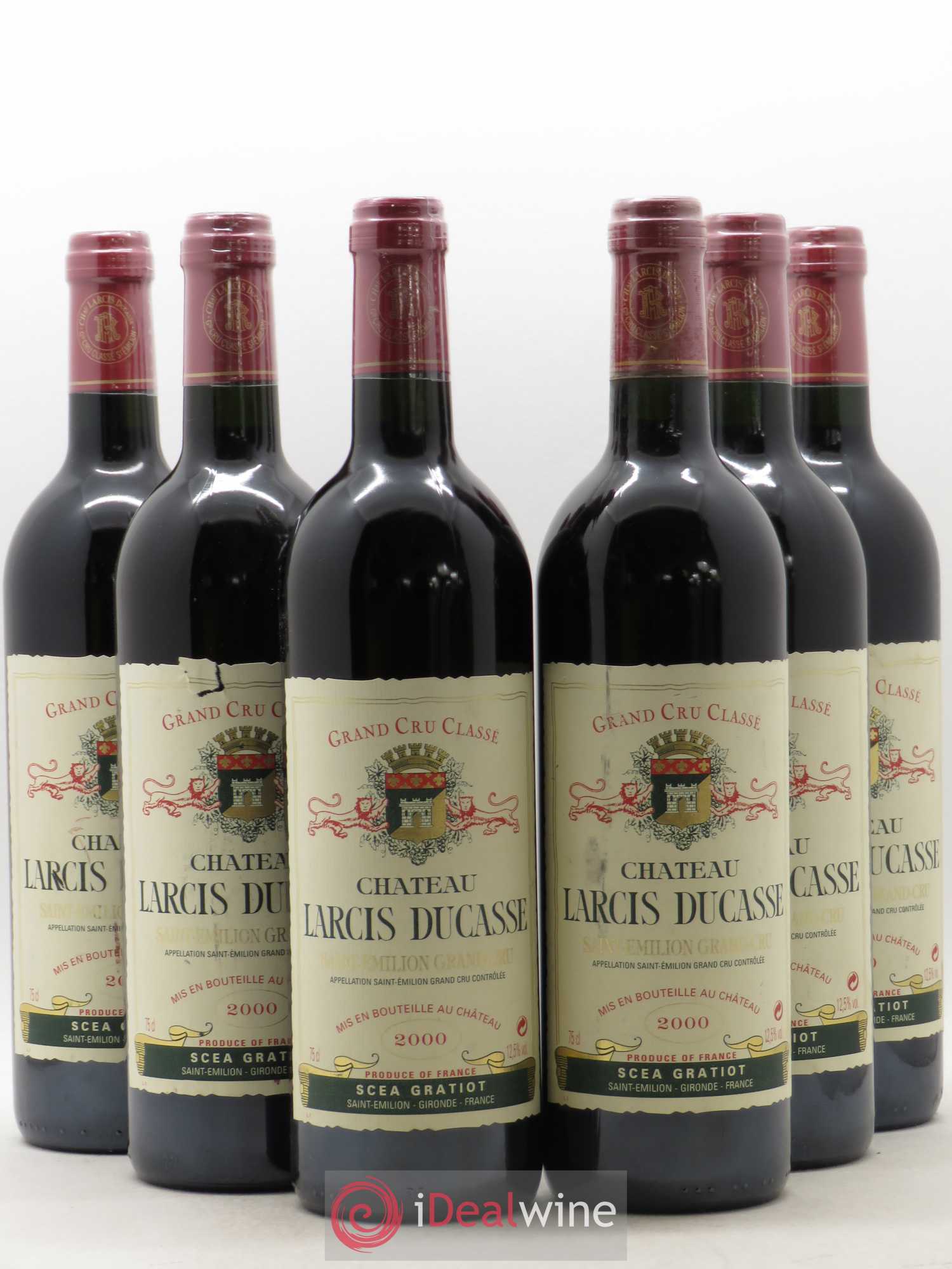 Château Larcis Ducasse 1er Grand Cru Classé B 2000 - Lot de 6 bouteilles - 0