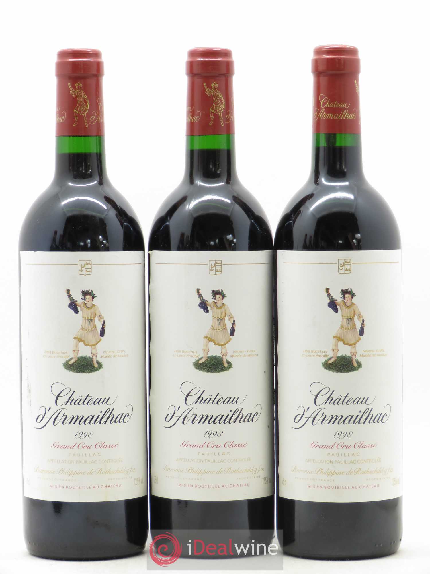 Château d' Armailhac - Mouton Baron(ne) Philippe 5ème Grand Cru Classé 1998 - Lot de 6 bouteilles - 1