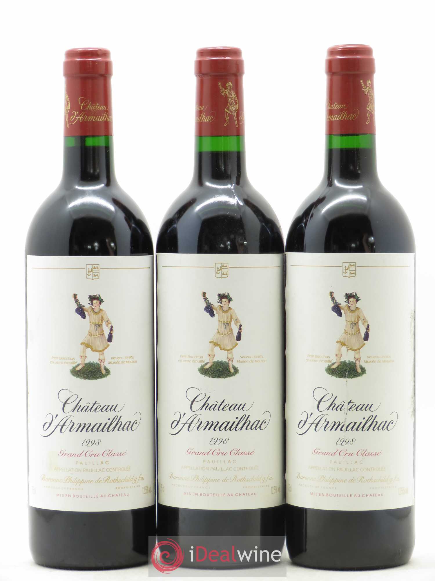 Château d' Armailhac - Mouton Baron(ne) Philippe 5ème Grand Cru Classé 1998 - Lot de 6 bouteilles - 2