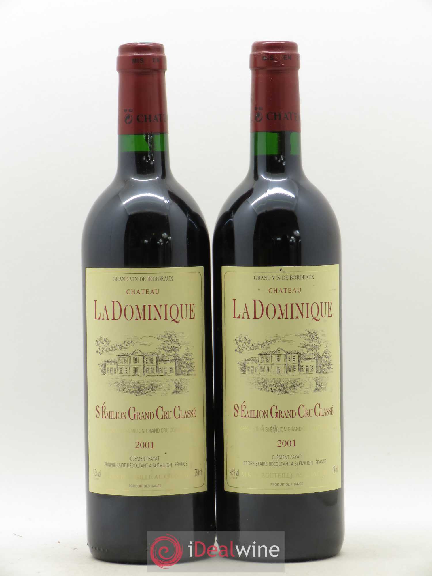 Château la Dominique Grand Cru Classé 2001 - Lot de 2 bouteilles - 0