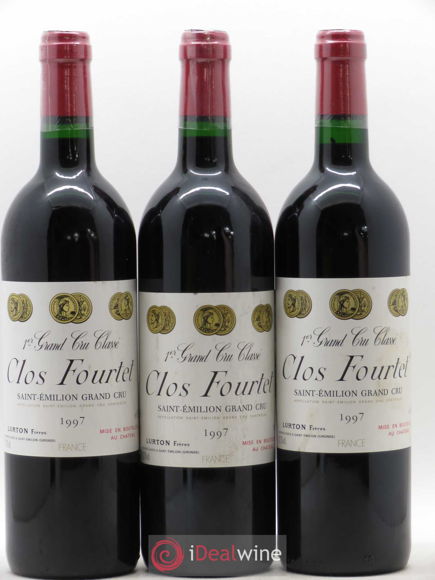 Clos Fourtet 1er Grand Cru Classé B 1997 - Lot de 3 bouteilles - 0