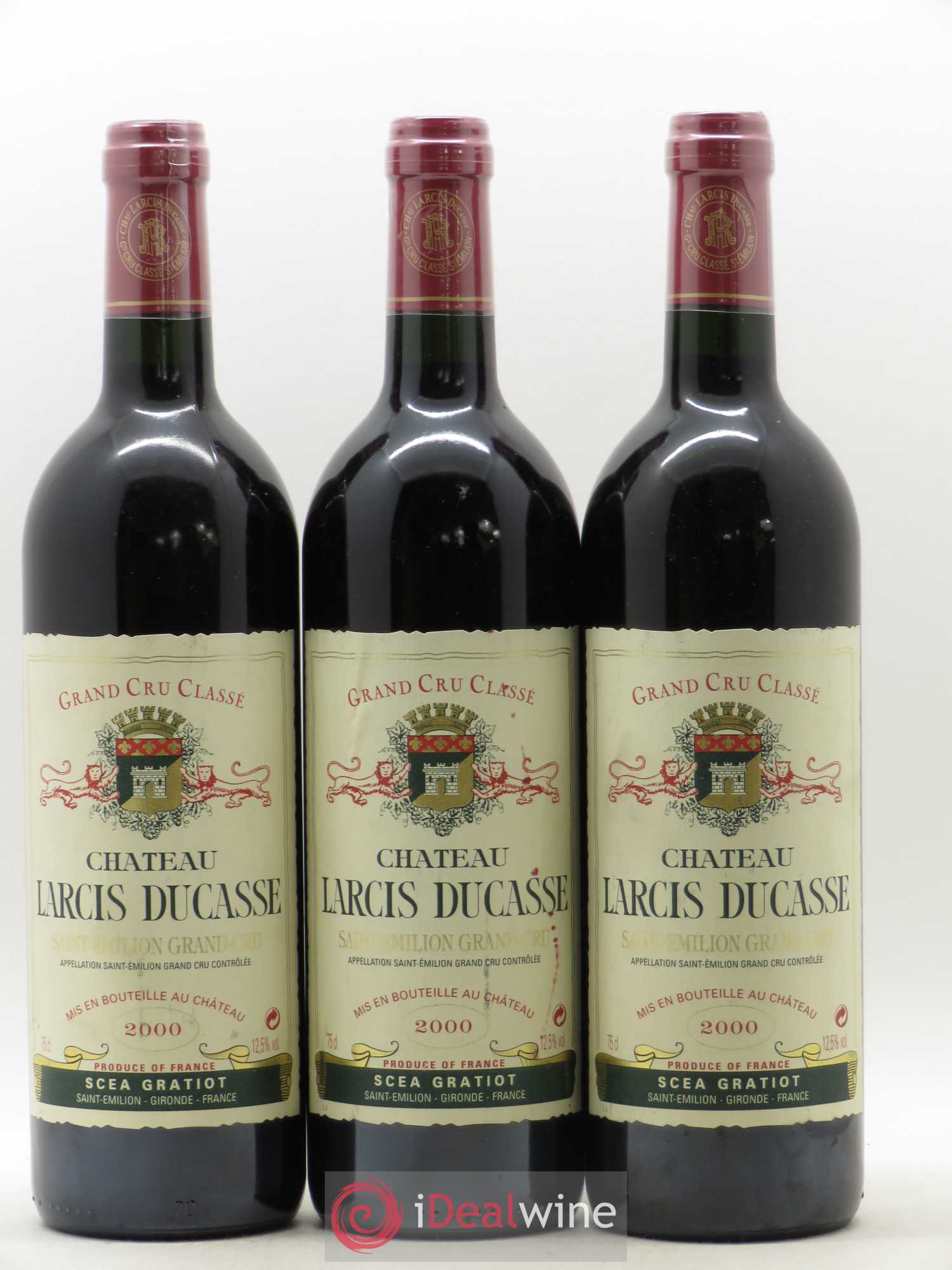 Château Larcis Ducasse 1er Grand Cru Classé B 2000 - Lot de 3 bouteilles - 0