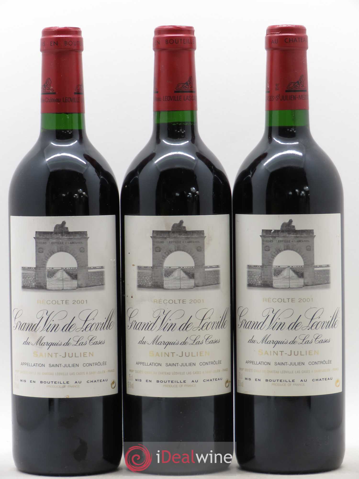 Château Léoville Las Cases 2ème Grand Cru Classé 2001 - Lot de 3 bouteilles - 0