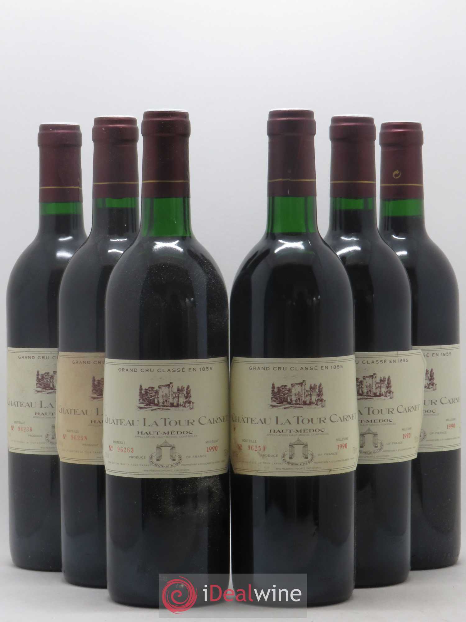 Château la Tour Carnet 4ème Grand Cru Classé 1990 - Lot de 6 bouteilles - 0