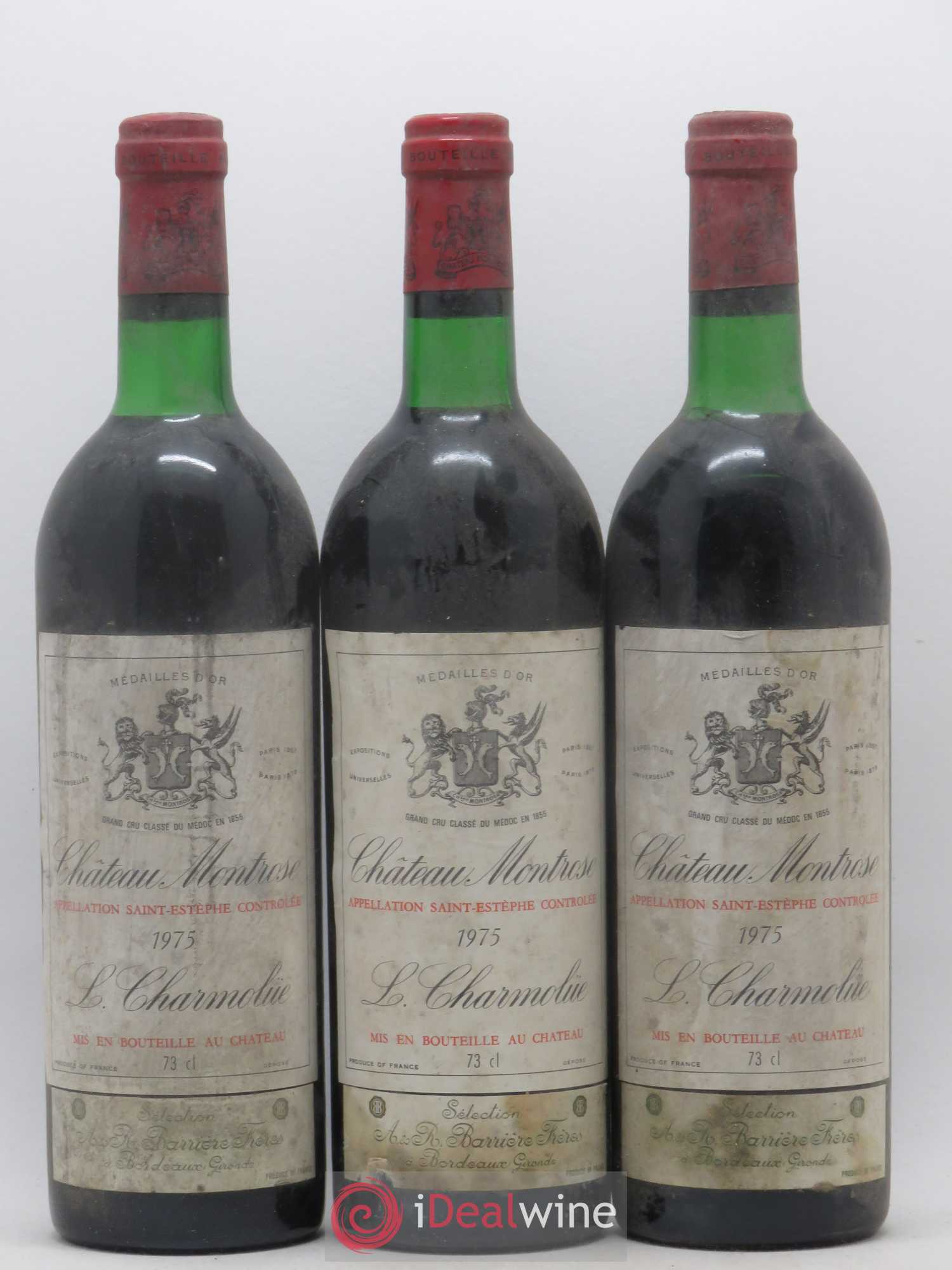 Château Montrose 2ème Grand Cru Classé 1975 - Lot de 3 bouteilles - 0