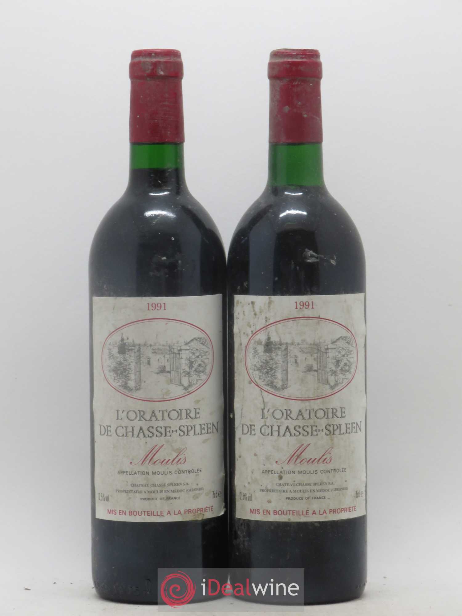 Oratoire de Chasse Spleen Second Vin 1991 - Lot de 2 bouteilles - 0